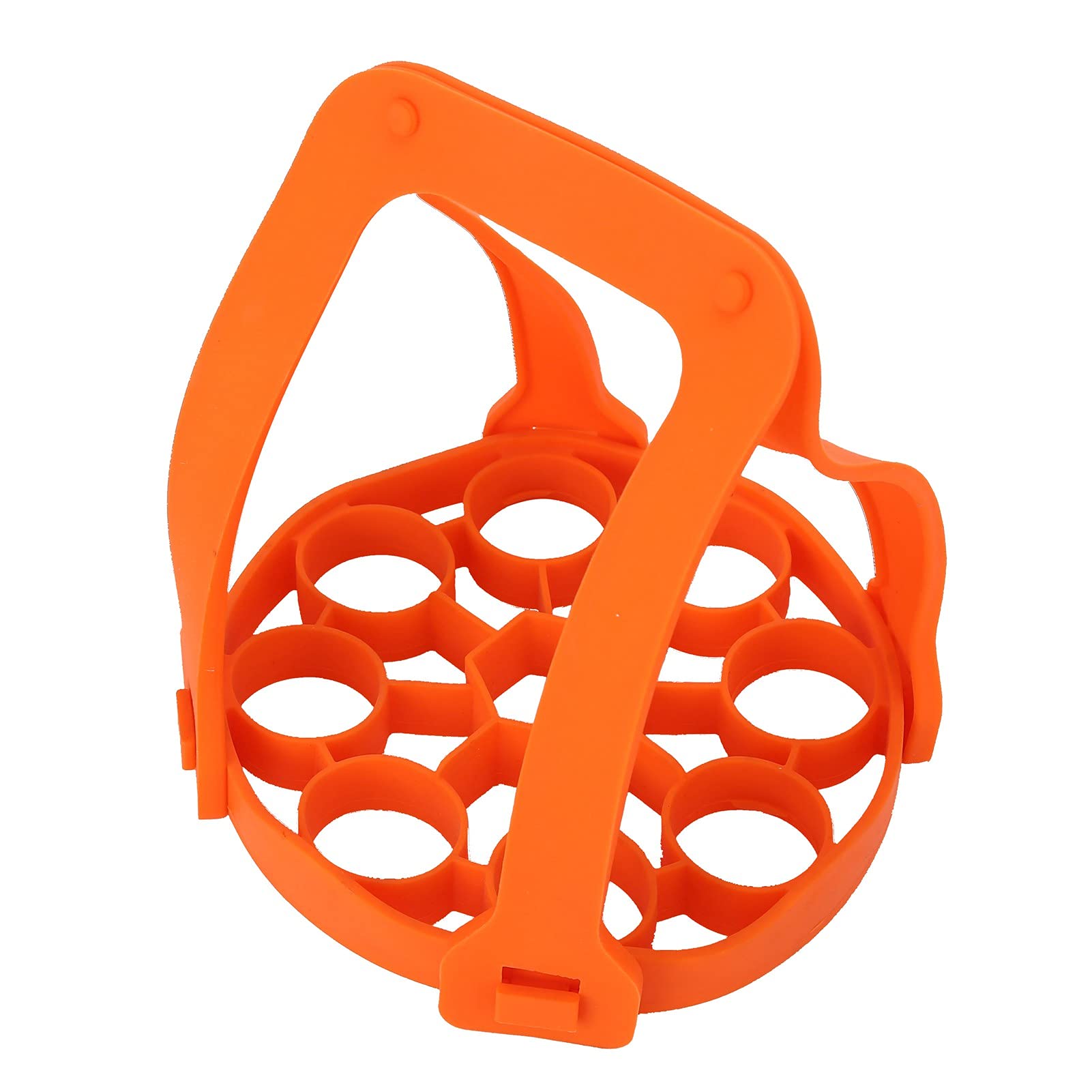 Non-Stick Silicone Egg Steamer - 9 Hole Pressure Cooker Accessory with Heat-Resistant Handle, Egg Rack & Anti-Scalding Design for Perfect Hard/Soft Boiled Eggs - Ideal for Home Kitchen, Meal Prep & Healthy Cooking (Red)