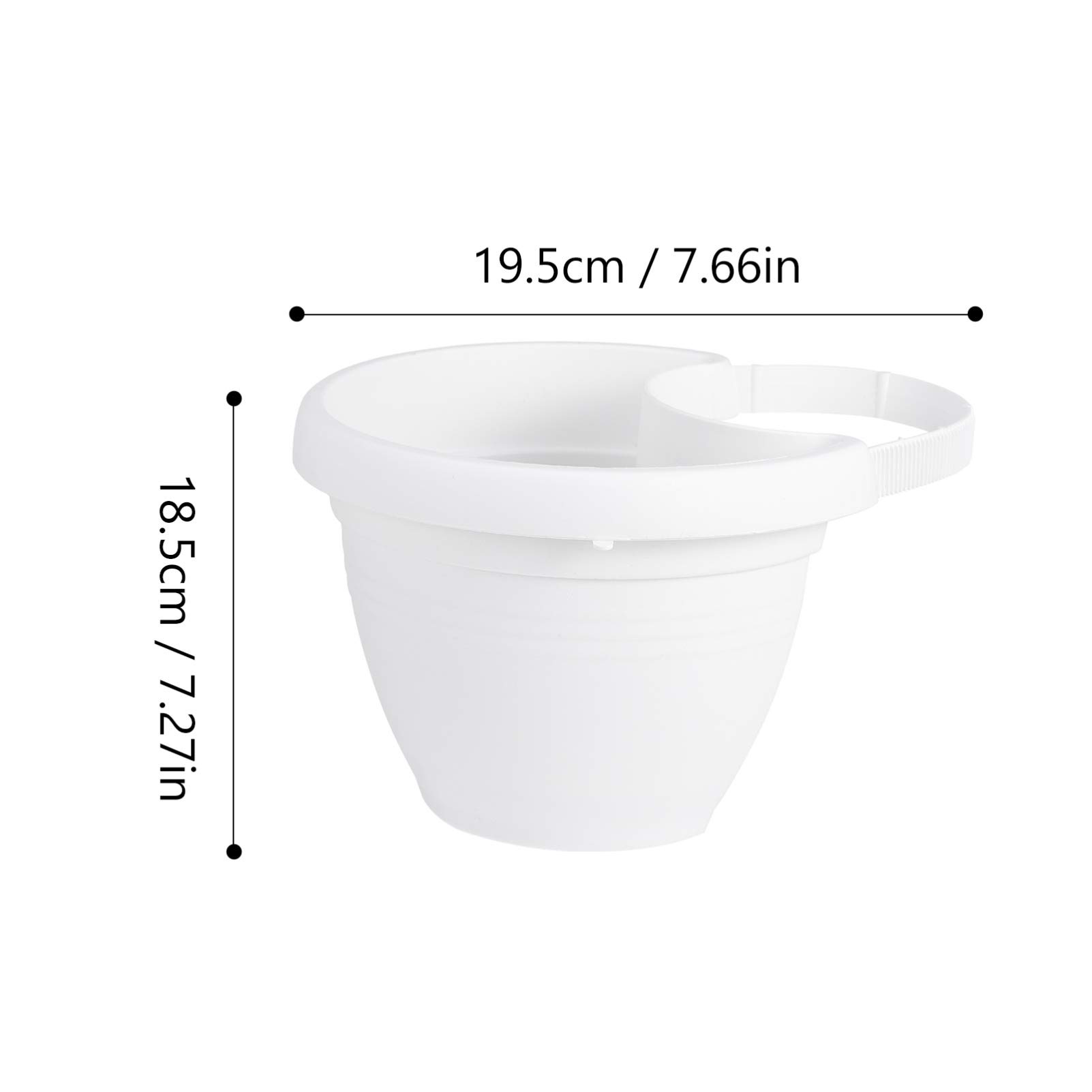 ABOOFAN Thick White Plastic Hanging Flower Pot - Wall Mounted Plant Holder for Indoor Plants, Half Round Wall Planter with Drainage Holes, Perfect for Kitchen Sink, Bathroom, Balcony & Home Decor