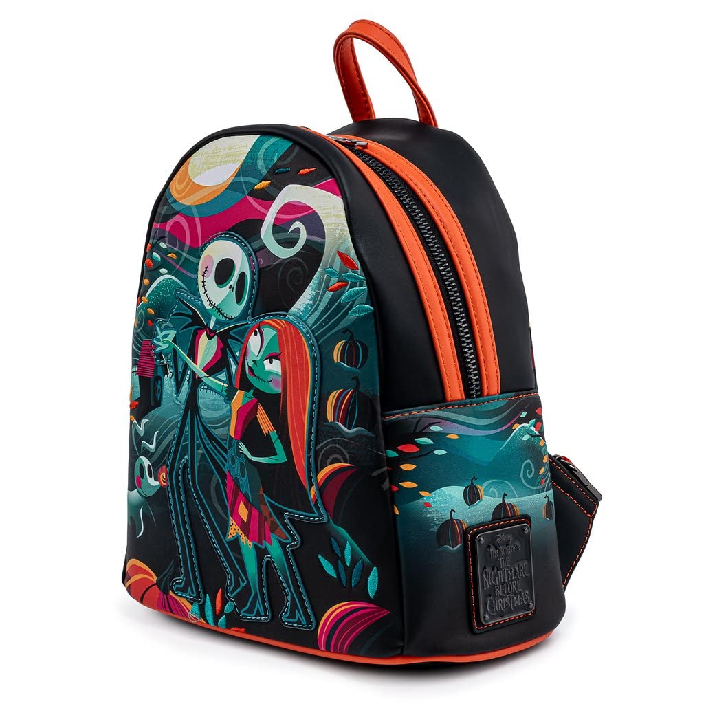 Disney Nightmare Before Christmas Loungefly Women's Double Strap Shoulder Bag Purse - Simply Meant To Be Design for Cosplay, Halloween Costume & Disney Park Outfits