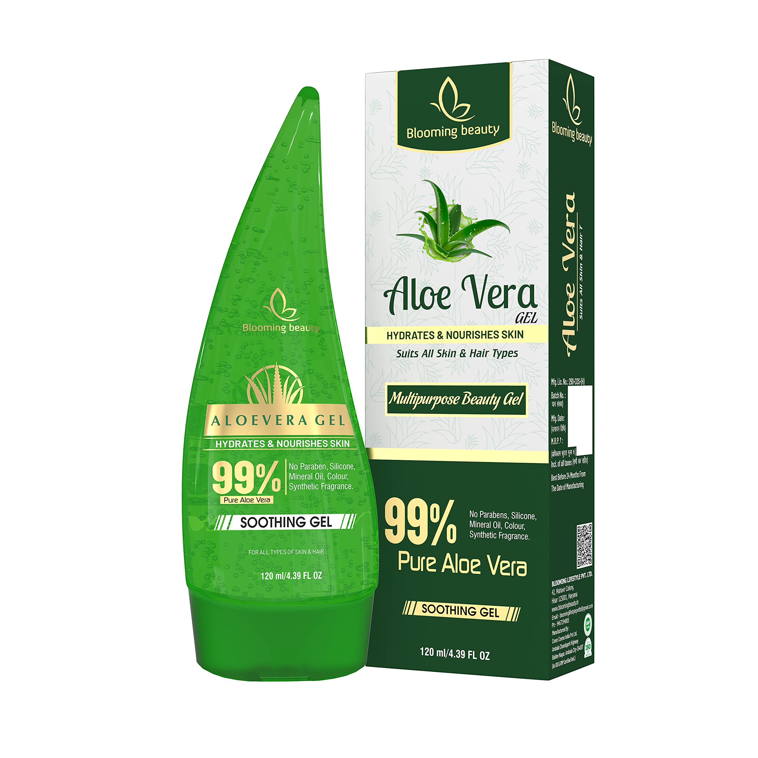 **Aloe Vera Moisturizing Gel for Face, Body & Hair – Hydrating, Brightening & Soothing Skin Care – Dark Circle Treatment – 120ml (Pack of 1) – Perfect for Daily Hydration & Post-Sun Care**