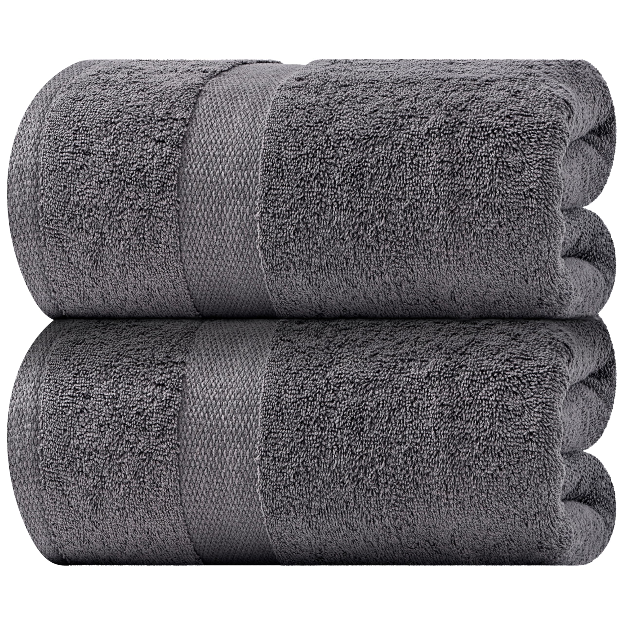 Premium 650 GSM Luxury Bath Towels - Extra Large 35x70 Inches, Ultra Soft & Highly Absorbent - Hotel Quality Oversized Bath Sheets, Quick Dry Cotton Towel Set (Dark Gray, 2 Pack) for Spa, Bathroom & Guest Room Use