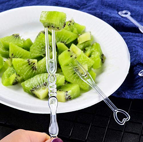 400-Piece Disposable 4-Inch Plastic Cocktail Picks - Colorful Fruit Forks, Cake & Dessert Forks - Perfect for Parties, Weddings, BBQs, and Cocktail Events