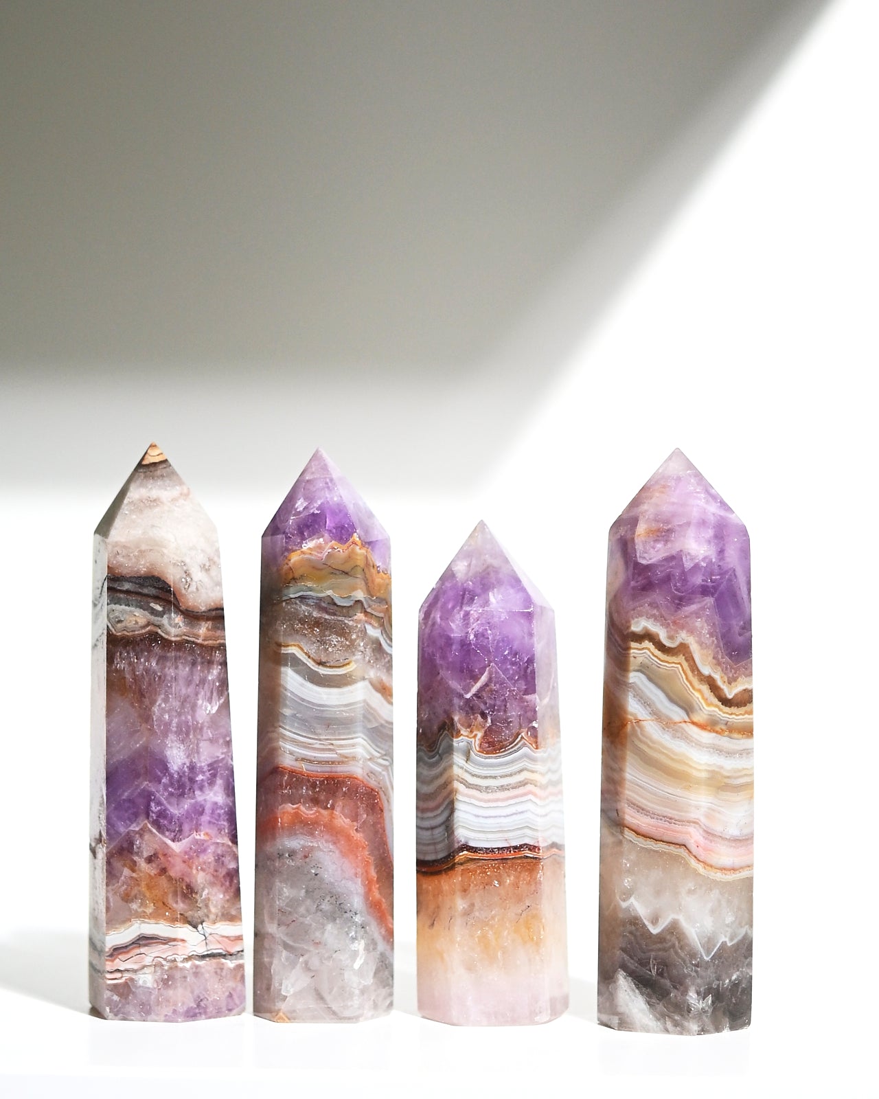 Natural Crazy Lace Agate Amethyst Crystal Tower - Healing Stone for Meditation, Yoga & Home Decor | Spiritual Energy Generator for Office Desk & Sacred Space