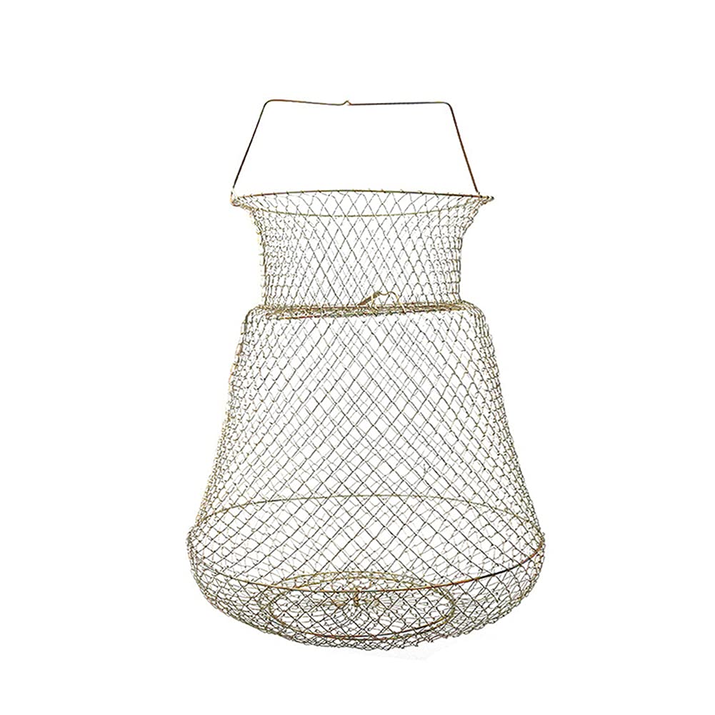 Foldable Steel Fish Protection Basket - Portable Wire Crab & Fish Storage Cage for Fishing, Camping & Outdoor Adventures