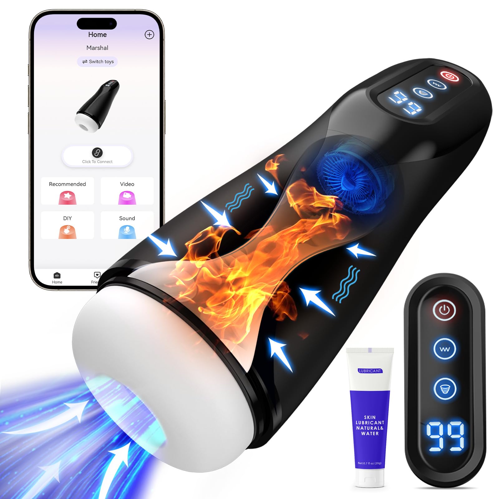 Automatic Hands-Free Male Masturbator with 9 Suction & Vibration Modes - 3D Realistic Vagina Sleeve for Men - Powerful Penis Vibrator & Massager - Perfect for Solo Play, Couples & Stress Relief