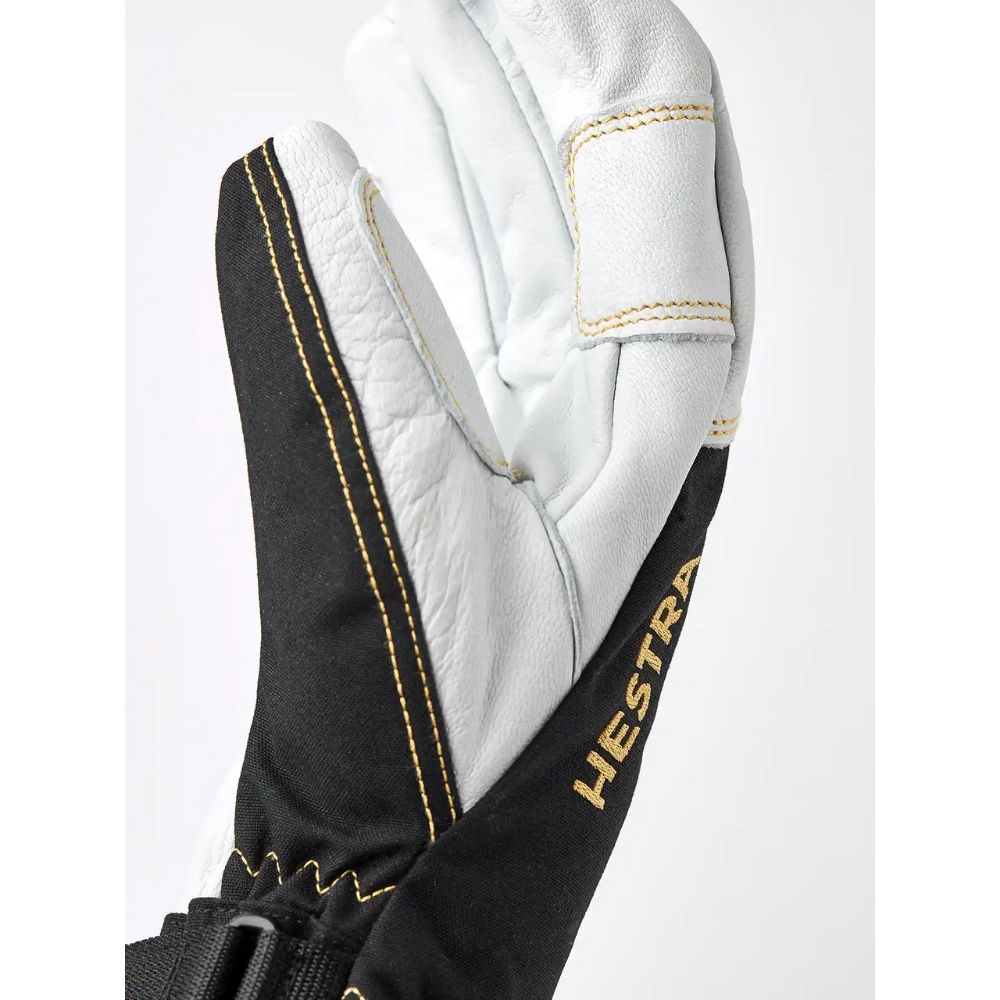 Hestra Army Leather Gore-Tex Ski Gloves - Waterproof, Windproof & Insulated for Extreme Cold Weather - Black | Perfect for Skiing, Snowboarding & Winter Outdoor Activities