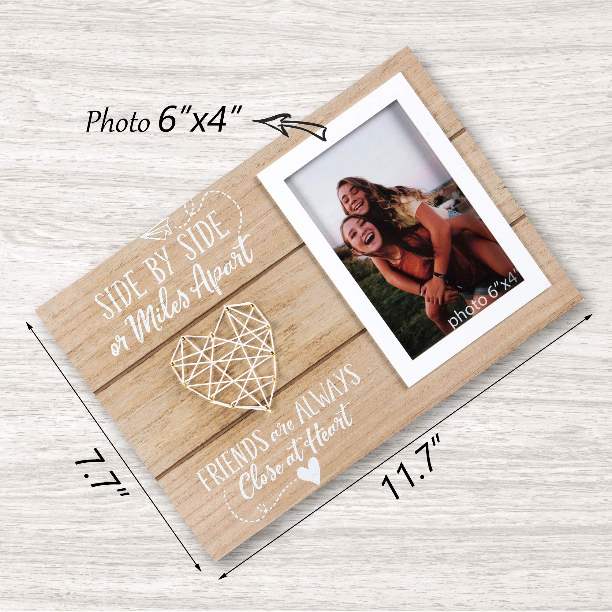 Best Friends Picture Frame Gift - Long Distance Friendship Gifts for BFF - 6x4 Inch Cute Photo Frame for Women, Besties, and Best Friends - Perfect for Birthdays, Anniversaries & Home Decor
