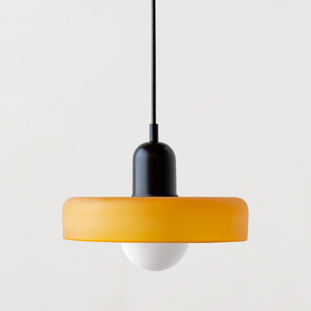 Modern Glass Disc Pendant Light - Elegant Hanging Chandelier for Dining Room, Kitchen Island, Bedroom & Living Room Decor
