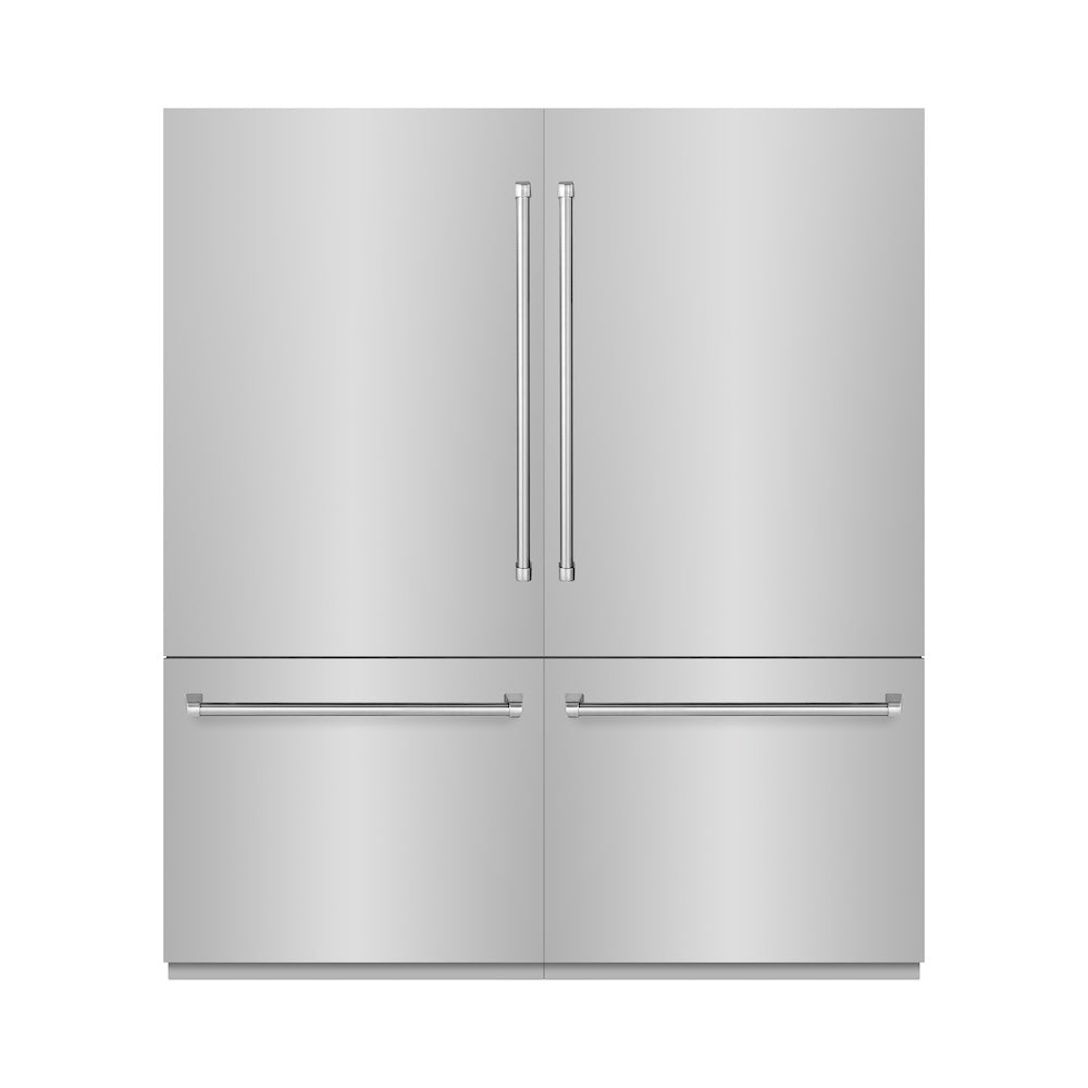 ZLINE 72-Inch Stainless Steel French Door Built-In Refrigerator with Bottom Freezer, 39.6 cu.ft Capacity, Water Dispenser & Ice Maker, Graphite Gray Interior (GRBIT 304 72) - Perfect for Modern Kitchens, Open-Concept Homes & Gourmet Cooking