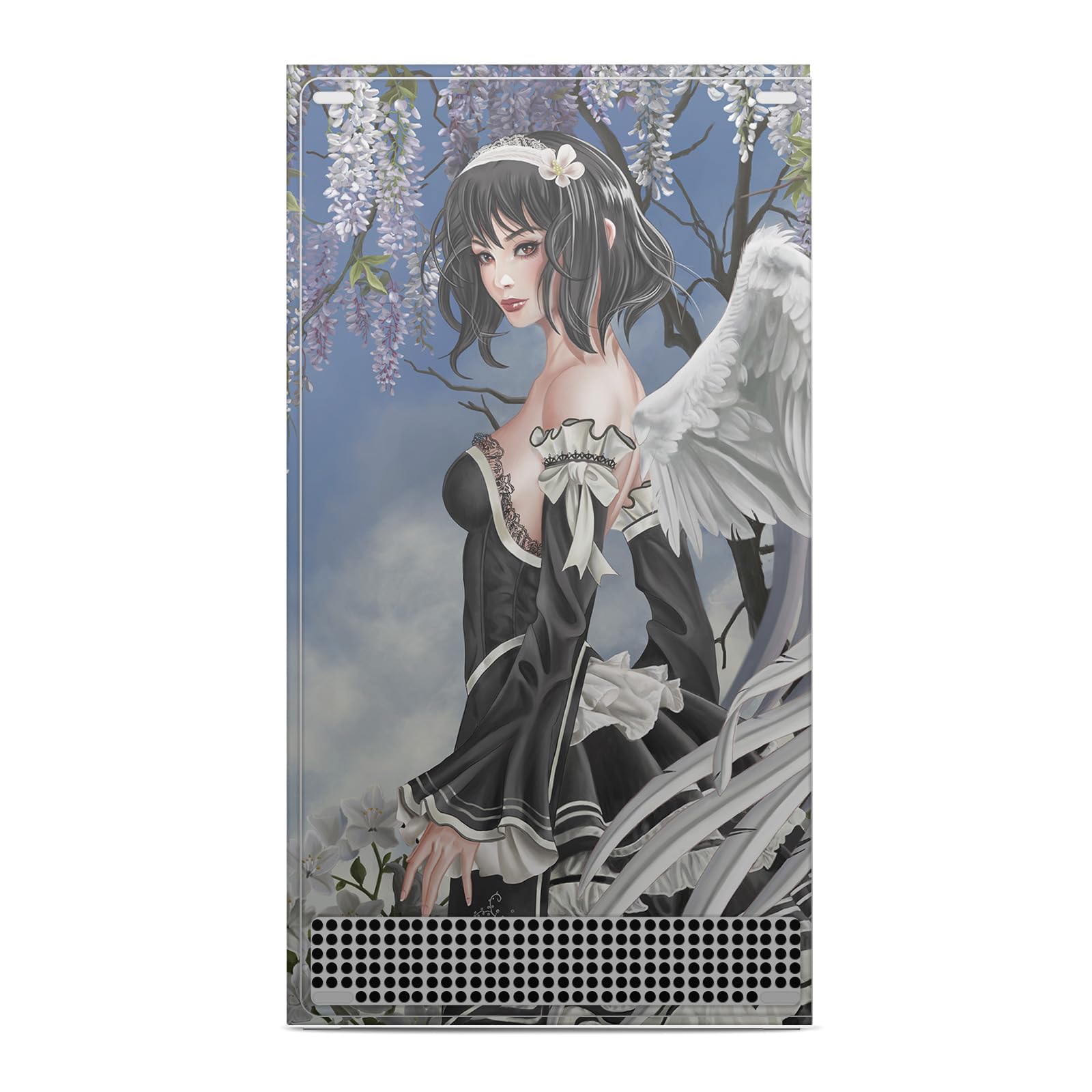 Official Nene Thomas Angel & Flowers Anime Fairy Gothic Vinyl Skin Sticker Decal Compatible with Xbox Series S Console & Controller Bundle - Perfect for Gaming, Collectors, and Anime Fans