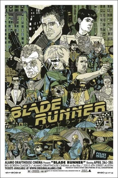 Blade Runner Tyler Stout Limited Edition Movie Poster - Vintage Sci-Fi Wall Art for Home Theater & Office Decor
