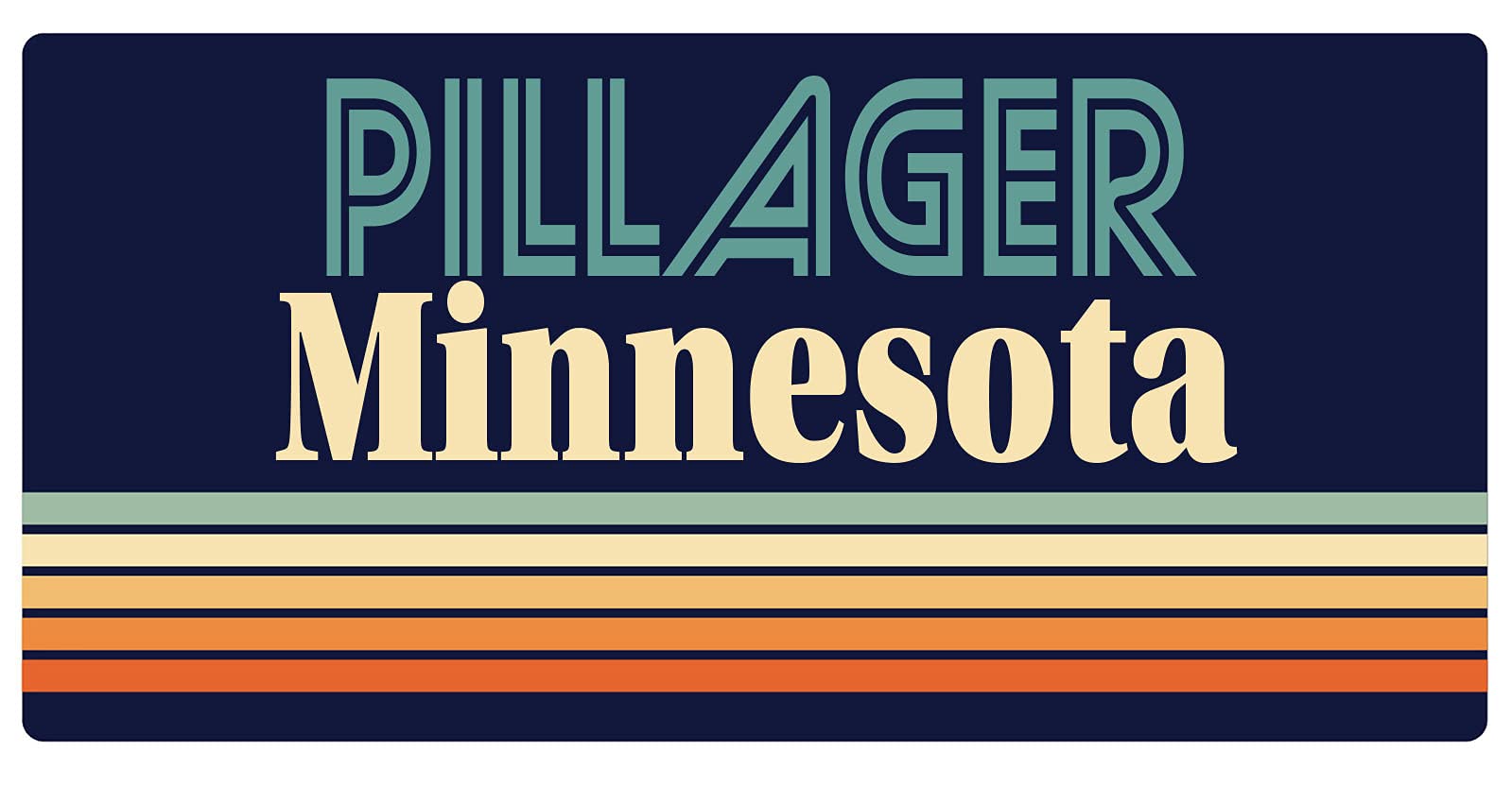 Pillager Minnesota 5 x 2.5-Inch Retro Fridge Magnet - Vintage Souvenir for Refrigerators, Lockers & Office Decor