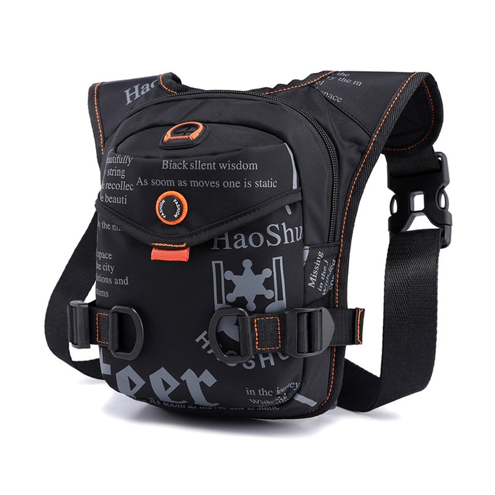 Waterproof Nylon Drop Leg Bag for Men - Adjustable Waist Fanny Pack, Hip Bum Belt Bag - Perfect for Motorcycle Riding, Travel, Hiking & Outdoor Activities