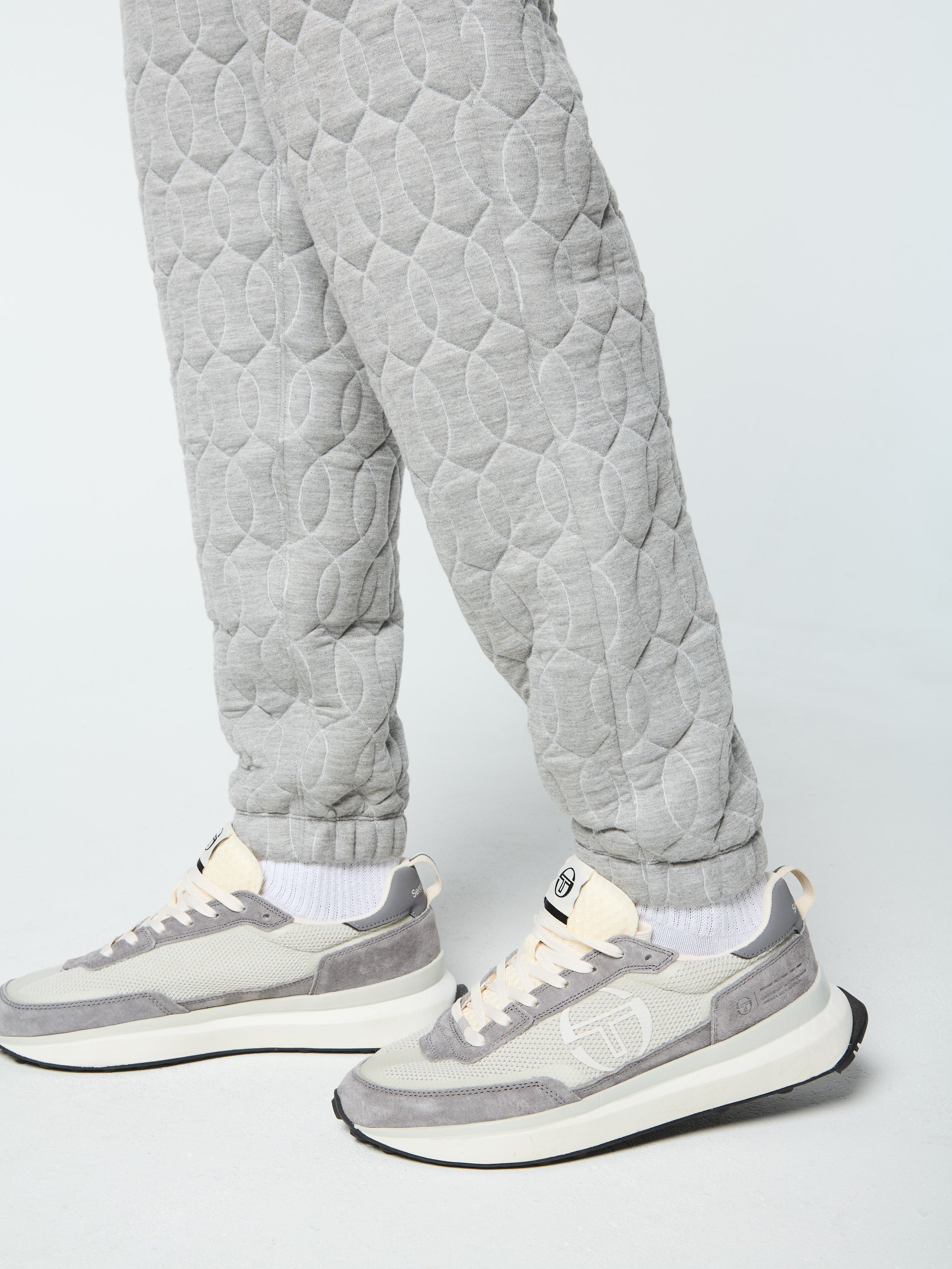 Aversa Quilted Sweatpant for Women - Light Heather Grey Joggers, Comfortable Lounge Pants for Yoga, Running, Travel & Home Wear