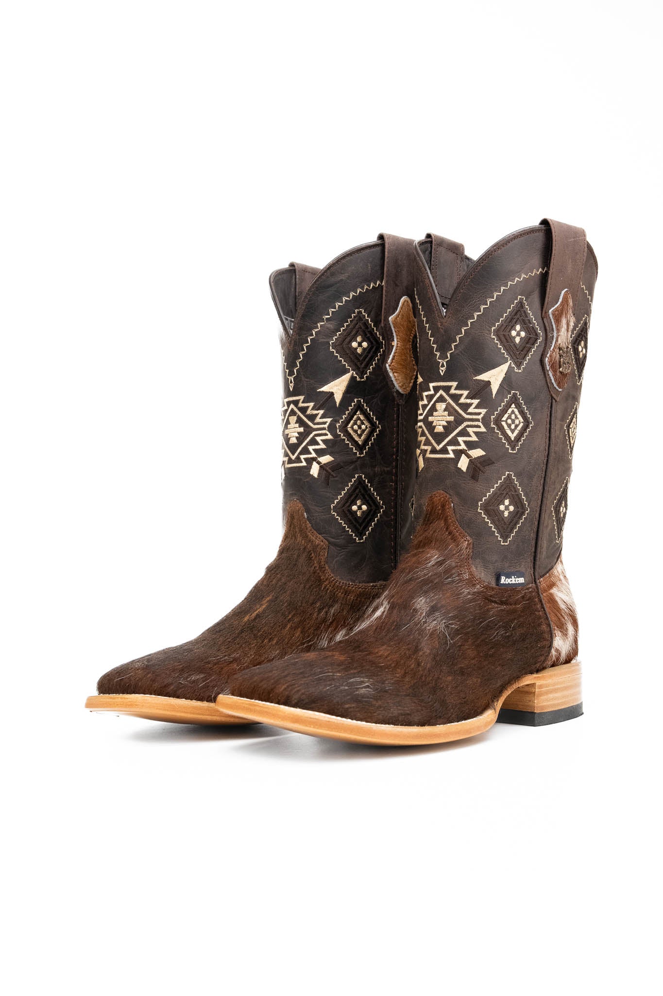 Authentic Men's Cowhide Square Toe Cowboy Boots - Size 10 (NM103) - Western Style, Durable & Comfortable for Rodeo, Country Music Festivals & Everyday Wear