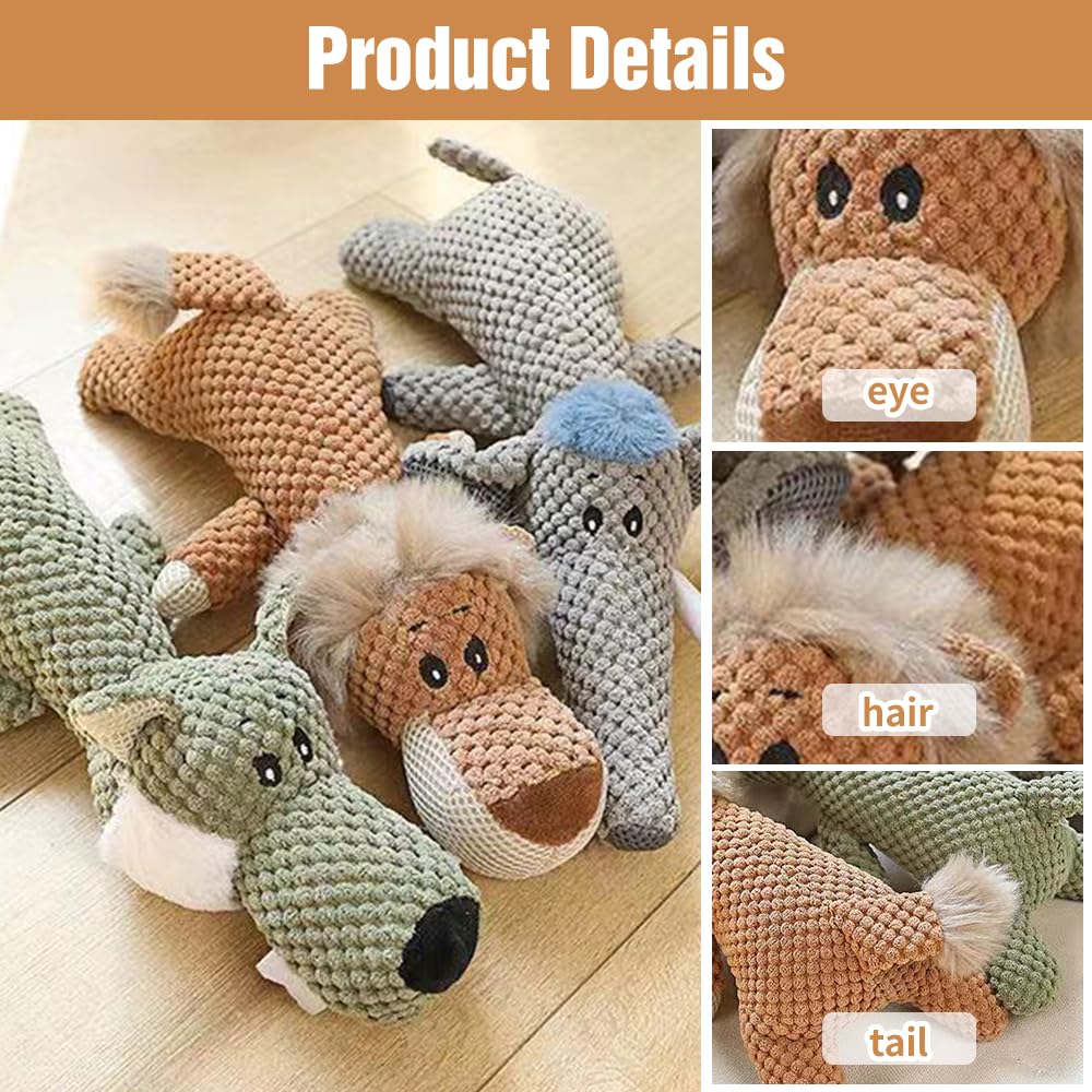2025 Indestructible Dog Plush Chew Toys for Aggressive Chewers - Durable Squeaky Puppy Toys for Small, Medium & Large Breeds - Perfect for Boredom Relief, Training & Playtime