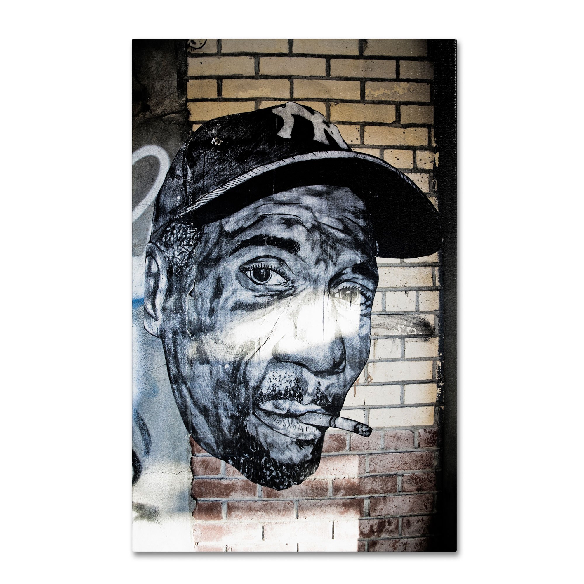 Yale Gurney Hip-Hop Yankee Fan Pop Art Canvas Print - 16x24 Inch Trademark Fine Art for Home & Office Decor | Perfect for Sports Fans & Urban Art Lovers