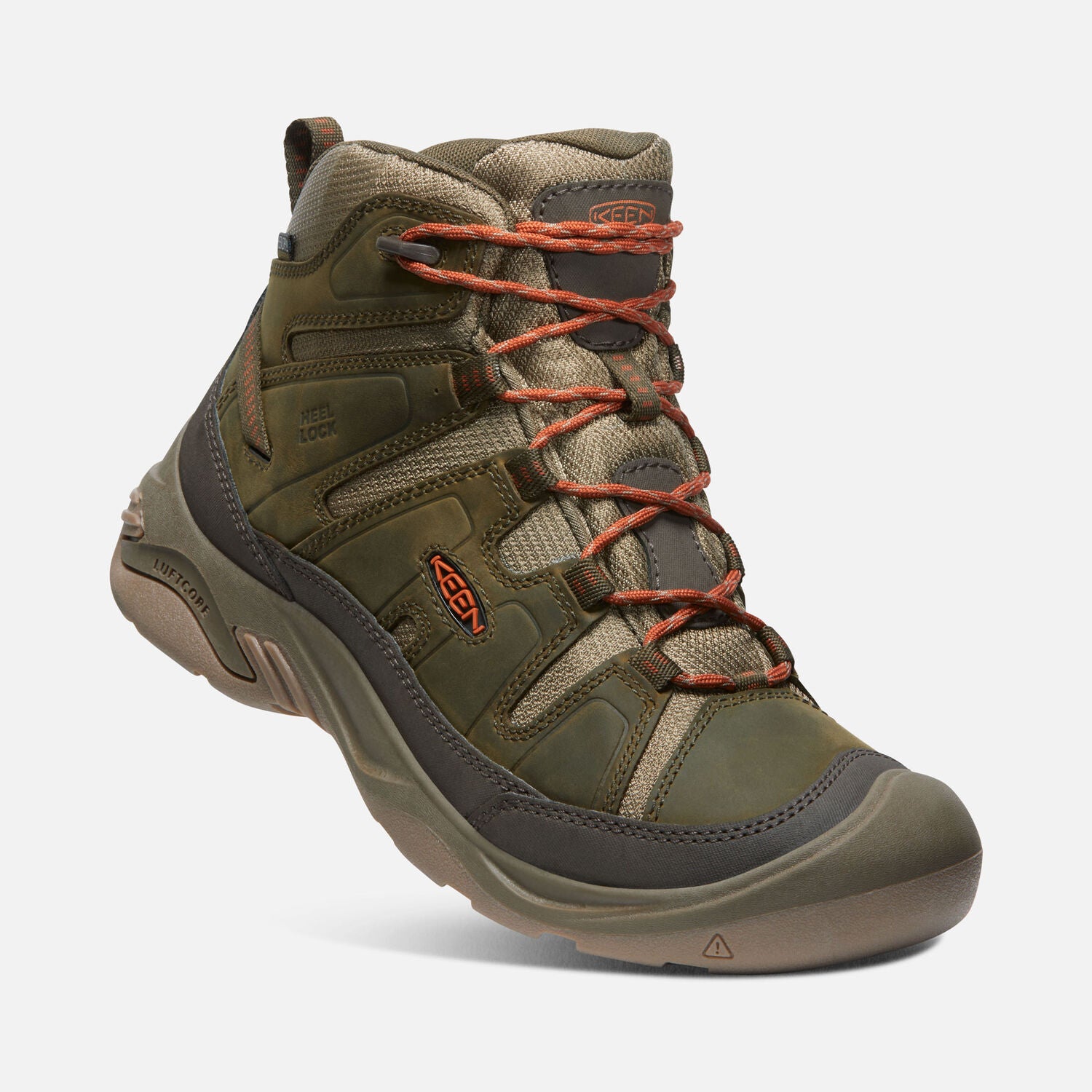 Men's Circadia Mid WP Waterproof Hiking Boots - Dark Olive/Potters Clay - Perfect for Outdoor Adventures & Trail Walking