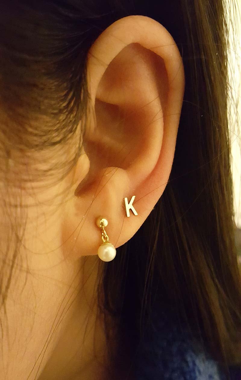 Tiny Initial Earrings - Mini Letter Stud Earrings in 14K Gold | Alphabet Stud Earrings for Women | Perfect Christmas Gift, Birthday Present & Girlfriend Gift | Great for Everyday Wear, Special Occasions & Gift Giving