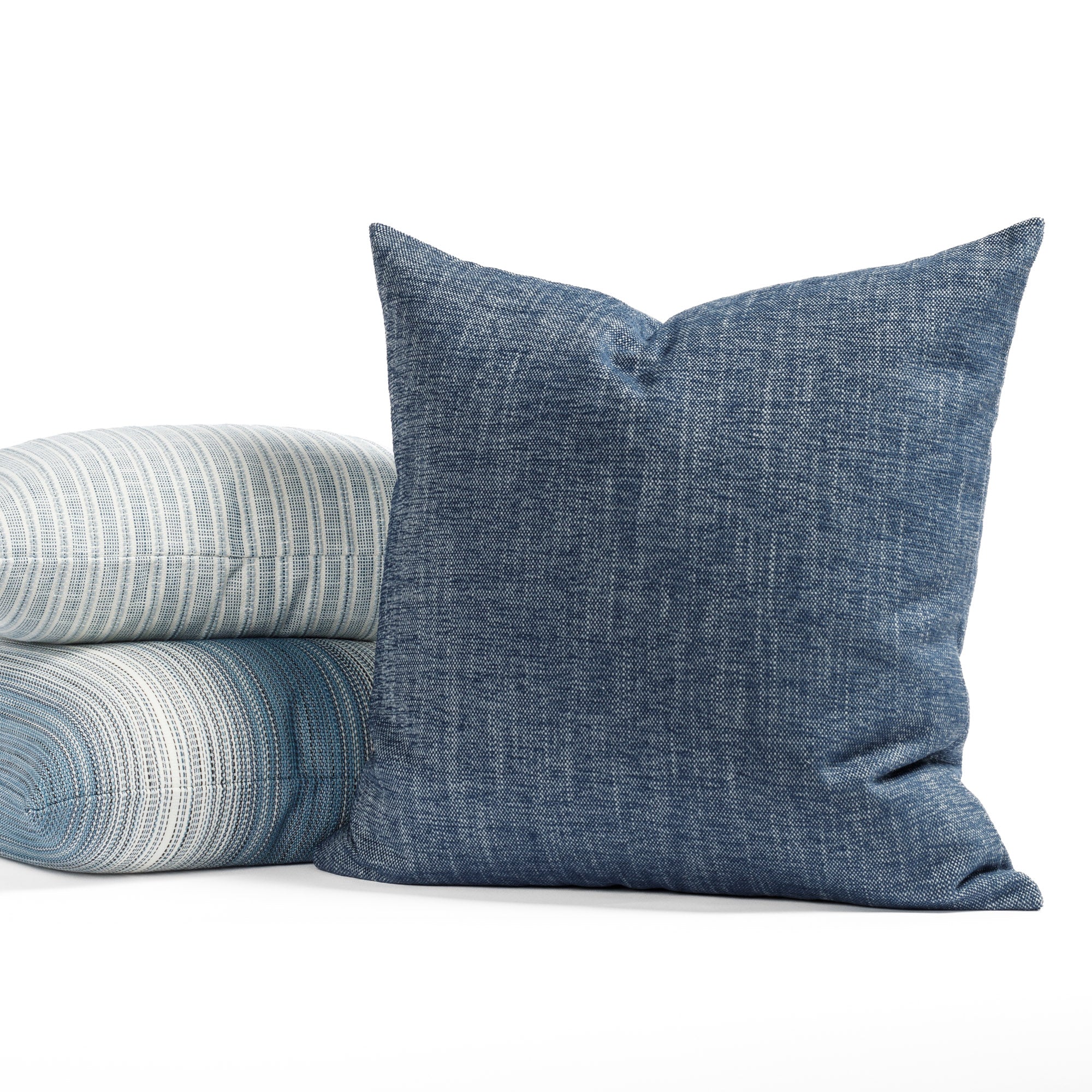 Premium Parker 22x22 Outdoor Throw Pillow - Waterproof & UV Resistant - Indigo Blue Decorative Cushion for Patio Furniture, Poolside Lounging & Garden Decor