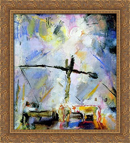 Vilmos Aba Novak Well Sweep (Watering At The Well Sweep) 20x22 Inch Gold Ornate Wood Framed Canvas Wall Art - Perfect for Living Room, Bedroom, Office & Farmhouse Decor
