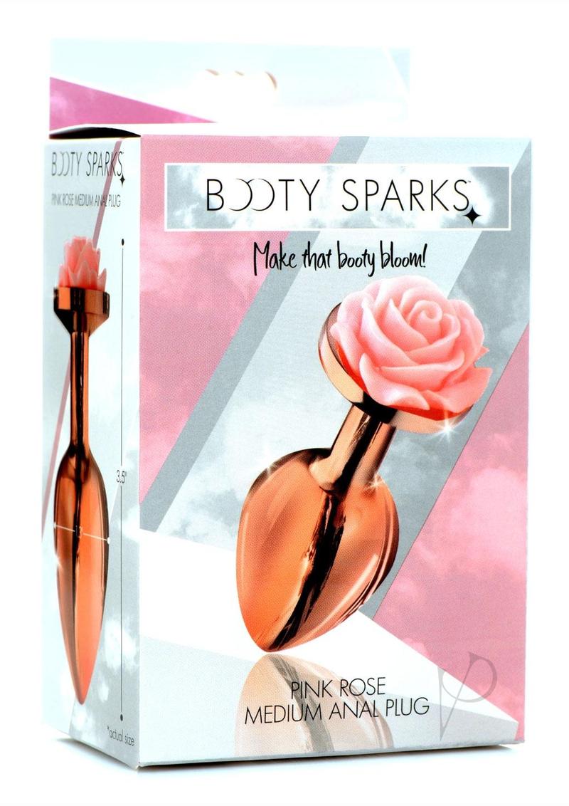 Booty Sparks Medium Size Aluminum Anal Plug - Pink Rose Gold - Comfortable & Safe for Beginners, Perfect for Couples Play & Solo Pleasure