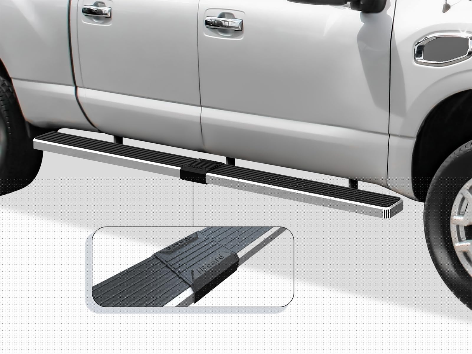 304 Stainless Steel Running Boards Nerf Bars Side Steps for Nissan Titan 2004-2025 Crew Cab 6.5ft Bed & Titan XD 2016-2025 - Silver 6in Wheel-to-Wheel Design (Excludes 2016 Models) | Durable Off-Road Protection & Easy Step Access for Trucks & SUVs