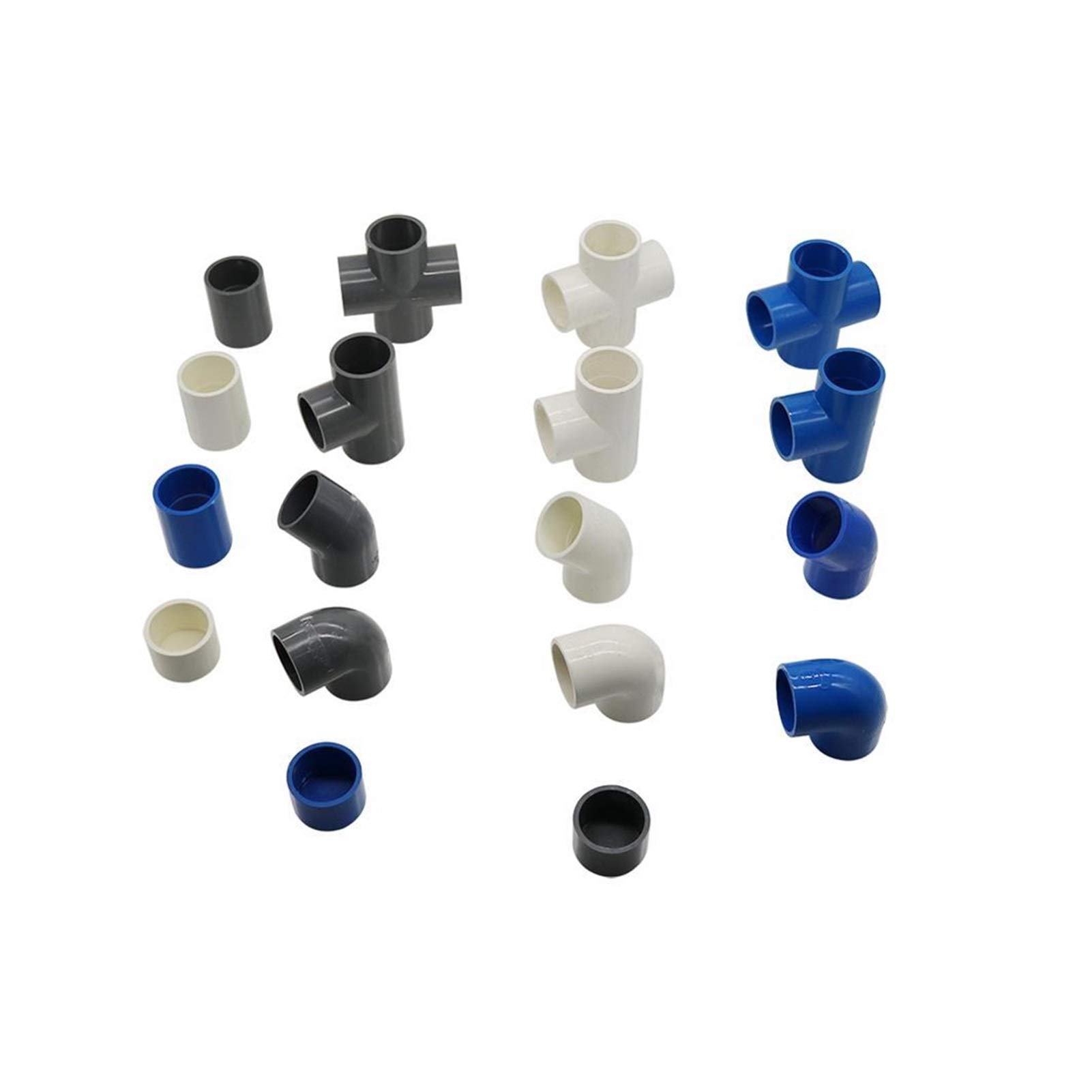 Quick Connect Garden Hose Fittings - 32mm PVC Water Pipe Connectors Set with Straight Elbow, Equal Diameter Tee & Cross Joints for Irrigation Systems | Perfect for Lawn Sprinklers, Garden Watering & Outdoor Plumbing