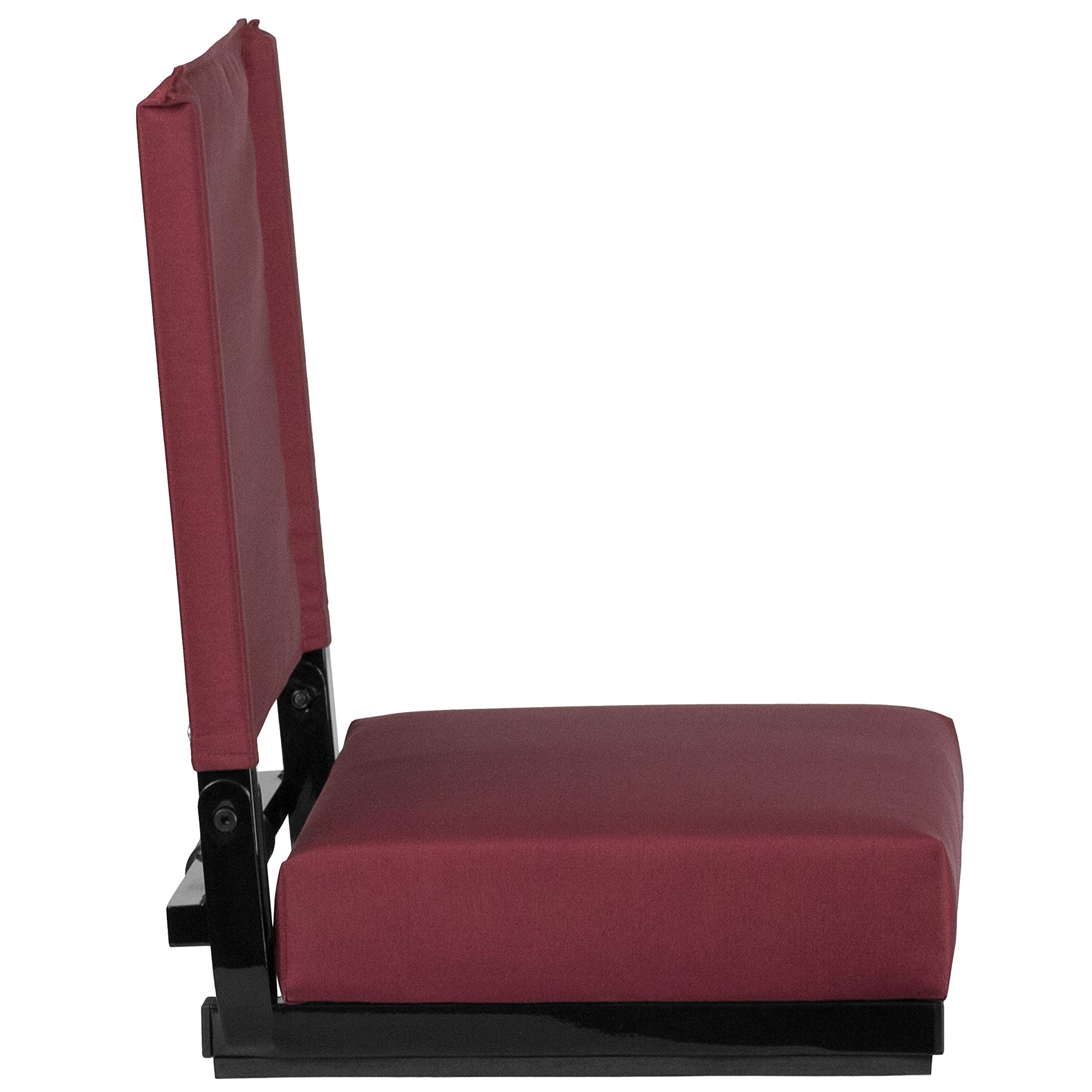Flash Furniture Grandstand Portable Stadium Seat - Folding Padded Bleacher Chair with Carrying Handle, 500 lb Weight Capacity, Maroon - Perfect for Sporting Events, Concerts & Outdoor Activities