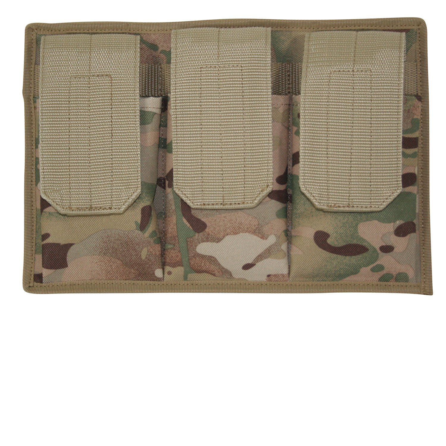 3-Pocket Magazine Pouch with Velcro Backing - Multi-Cam Tactical Accessory for Hunting, Range Shooting & Outdoor Adventures