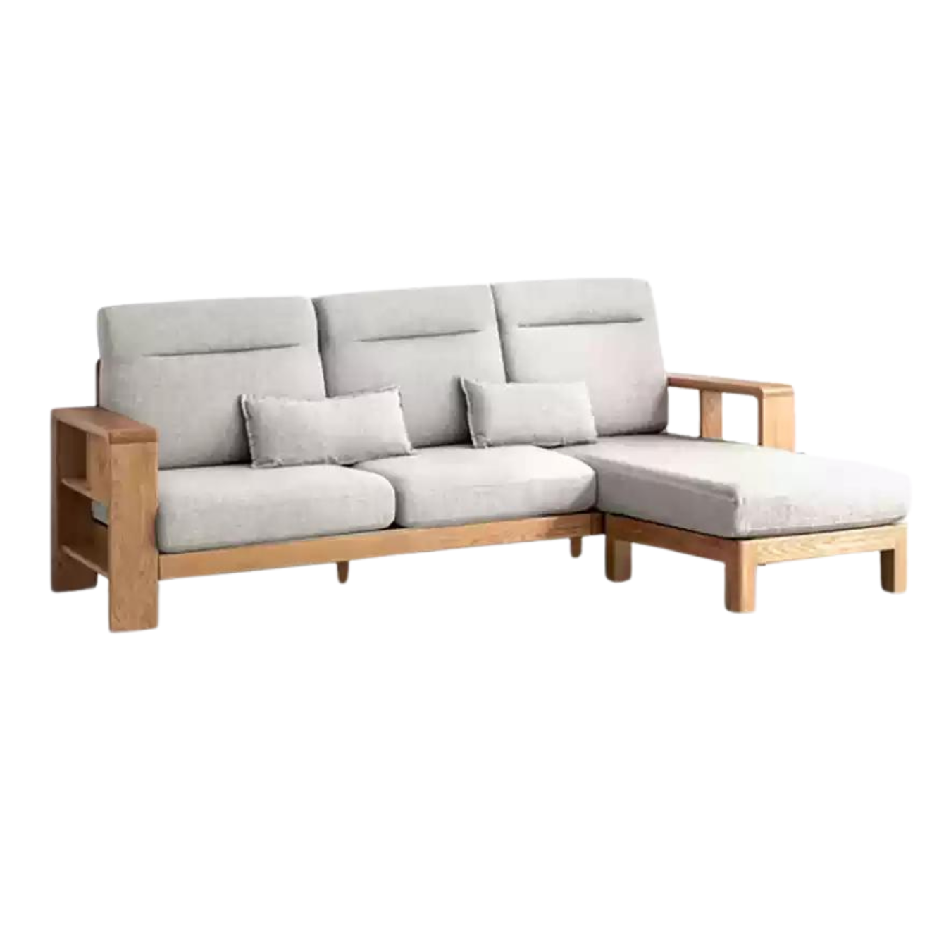107.5x63.8x36.6 inch / 273x162.8x93сm / Natural wood color / three-person corner (two colors optional)