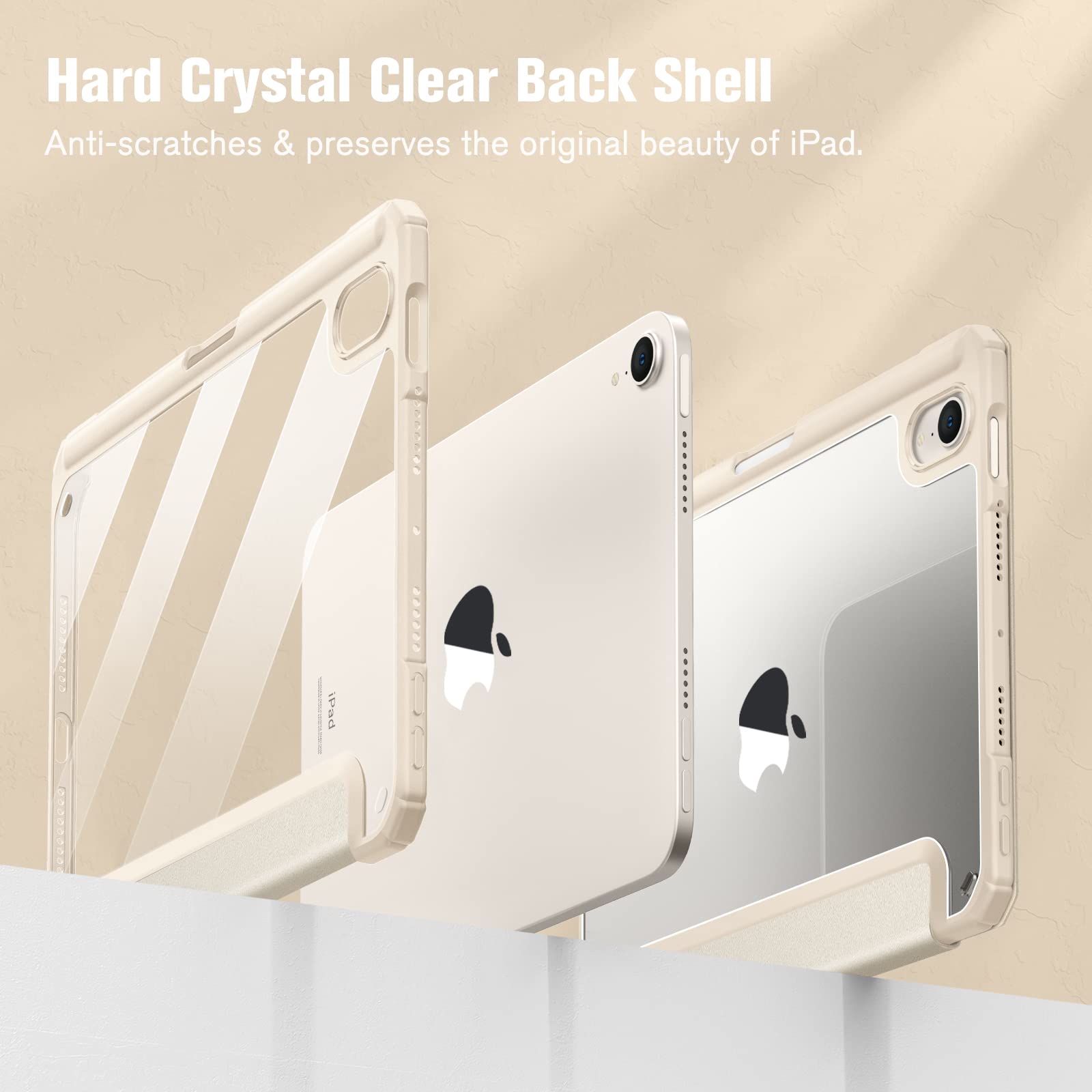 Fintie Hybrid Slim Case for iPad Mini 7 (A17 Pro, 7th Generation 2024) & iPad Mini 6 (6th Gen 8.3 Inch) - Shockproof Clear Transparent Back Cover with Built-in Apple Pencil Holder | Perfect for Work, School & Travel Protection