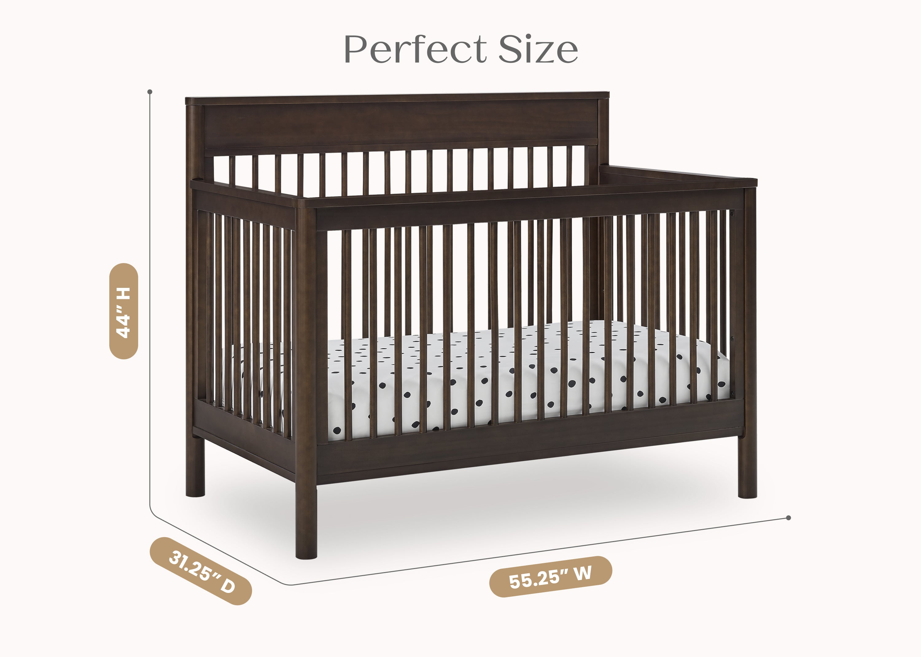 Remy 6-in-1 Convertible Baby Crib - Toddler Bed, Daybed & Full-Size Bed | Safe & Durable Nursery Furniture for Newborn to Adult | Perfect for Nursery, Bedroom & Guest Room