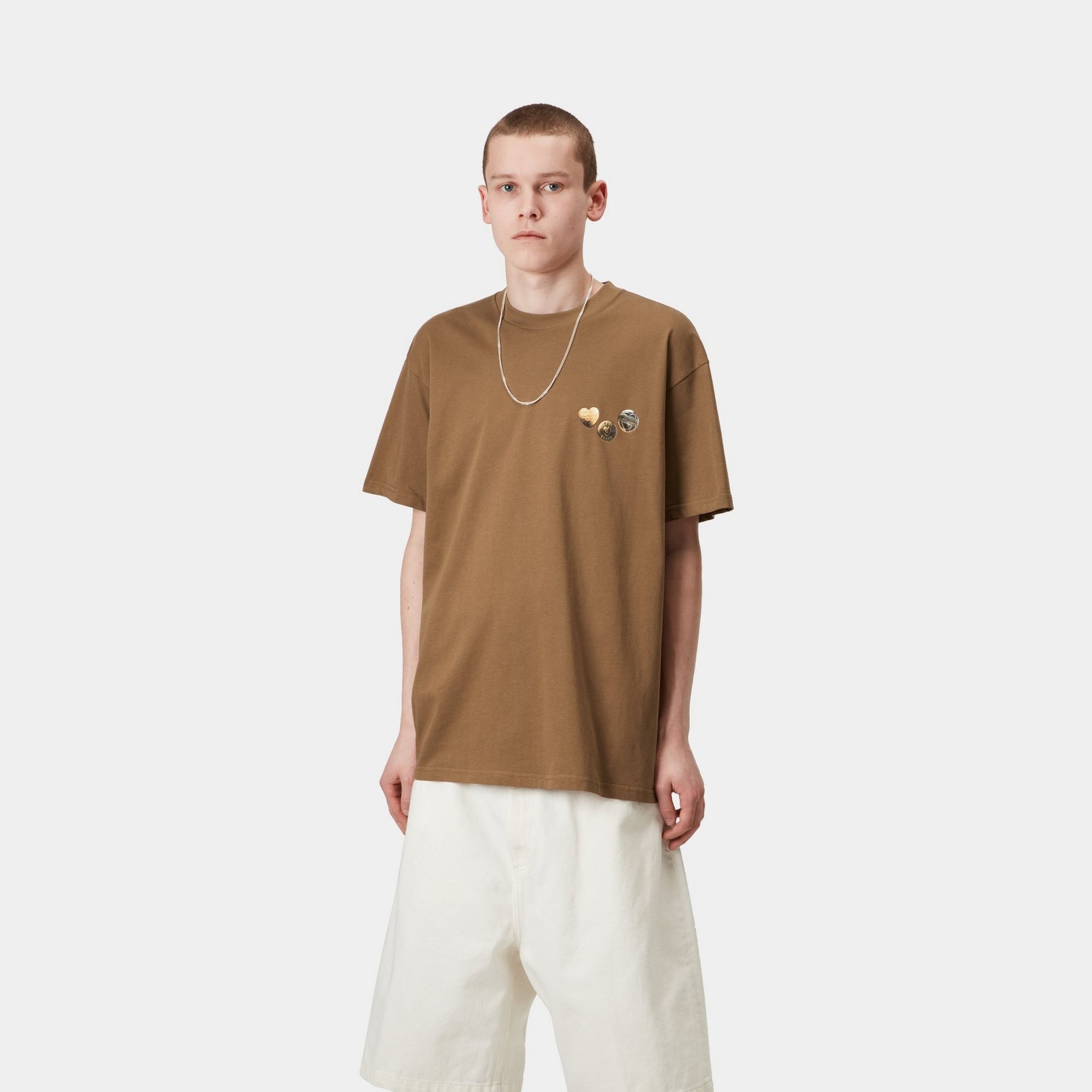 Hamilton Brown Button-Up T-Shirt for Men - Casual Short Sleeve Shirt for Everyday Wear | Perfect for Office, Outings & Summer Style