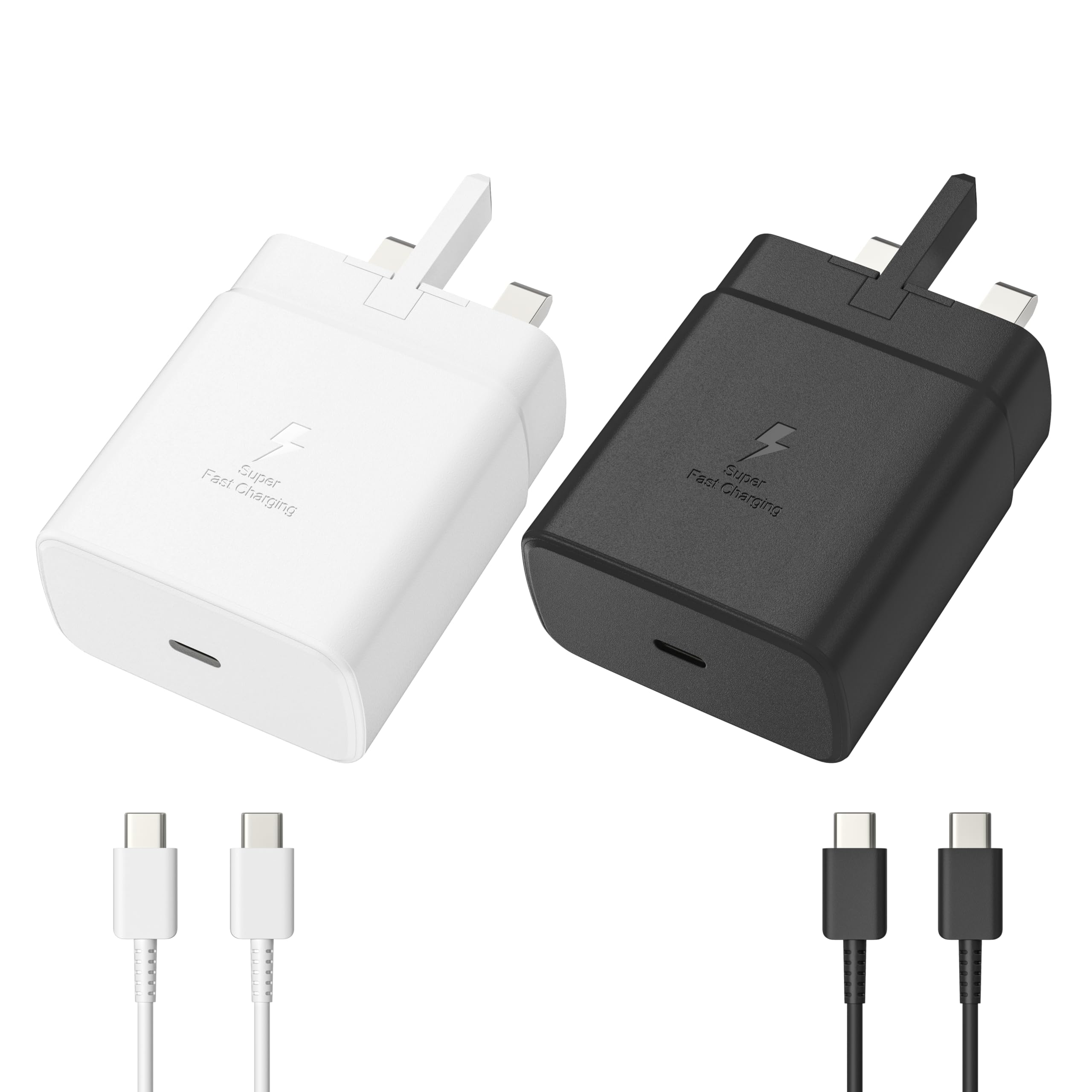 45W Fast USB-C Charger with Type C Cable & UK Adapter - Compatible with Samsung Galaxy S23/S22/S21/S20/S10, Google Pixel, Huawei & Tablets - Perfect for Travel, Home & Office Charging