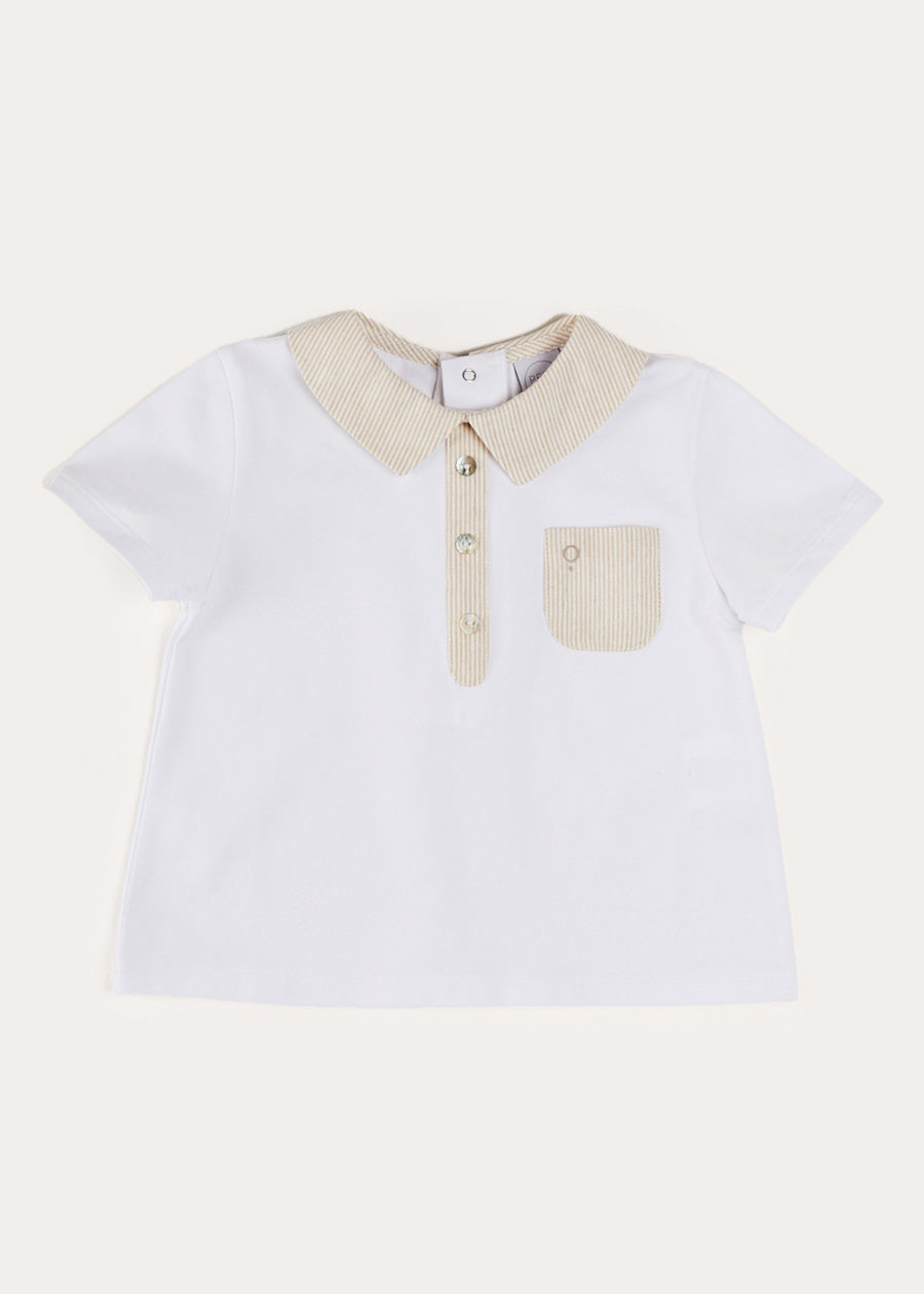 Waterford Striped Polo Collar Short Sleeve T-Shirt for Boys & Girls (12 Months - 4 Years) - Soft Cotton Casual Top for Playdates & Family Outings