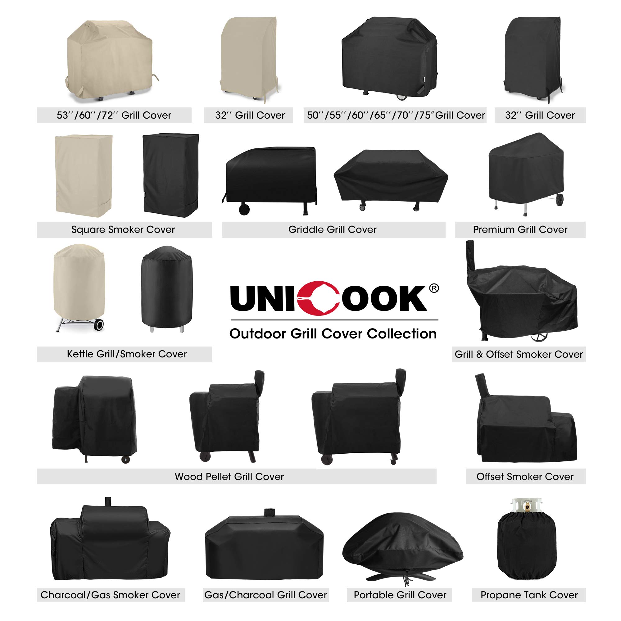 Unicook Waterproof Portable Grill Cover for Weber Q2000, Q200 Series & Baby Q Gas Grills | Heavy-Duty All-Weather Protection | Fits Better Than Weber 7111 | Black | Perfect for Backyard BBQs, Camping & Outdoor Cooking