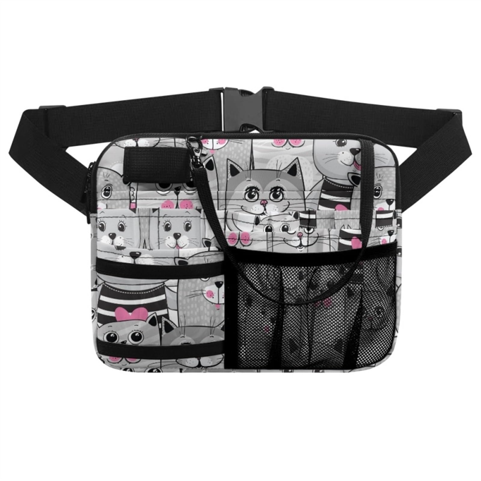 Multifunctional Nurse Cartoon Cat Waist Bag for Women - Large Capacity Adjustable Grooming Belt with Strap Holder | Perfect for Healthcare Workers, Nurses & Medical Professionals