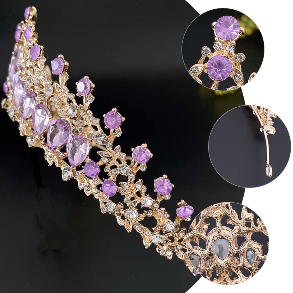 Elegant Golden Rhinestone Bridal Tiara - High-End Wedding Headdress for Bride, Girls & Bridal Party | Perfect for Weddings, Prom, Pageants & Special Occasions