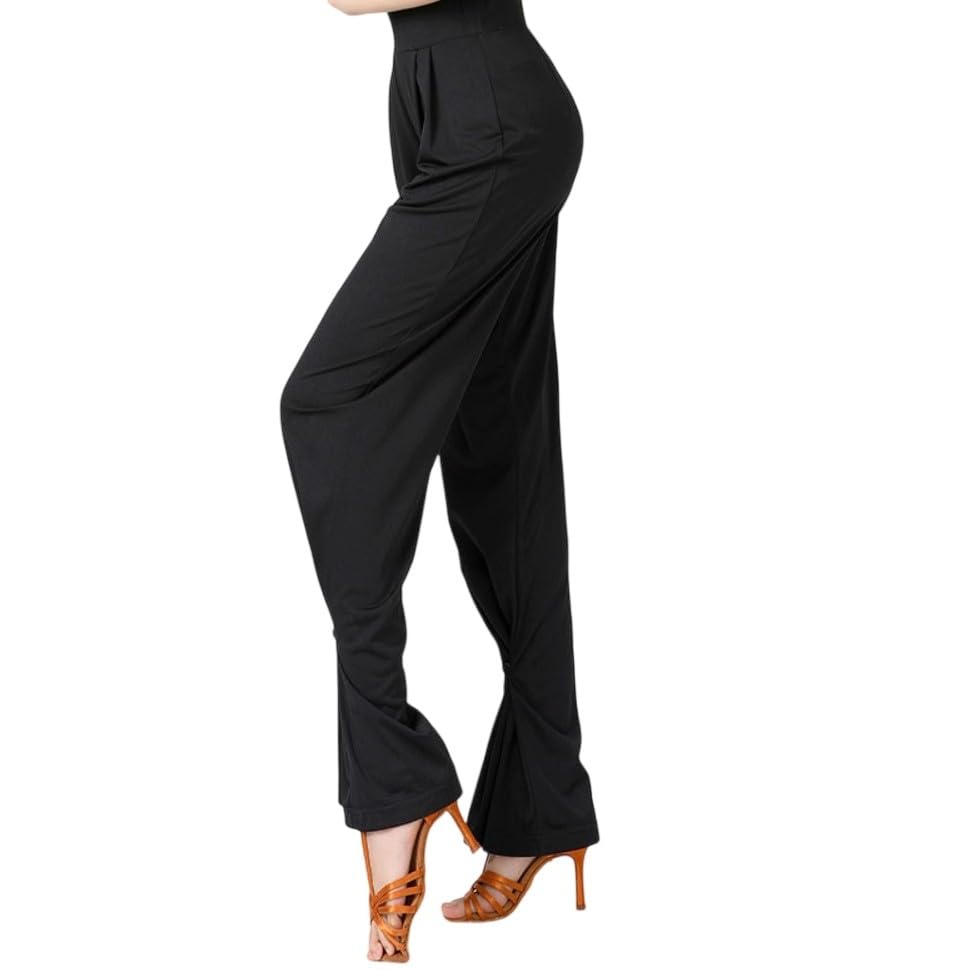 New Stretchy Latin Dance Pants for Women - Thin, Adjustable Tie-Leg Ballroom Trousers | Perfect for Salsa, Bachata & Social Dancing