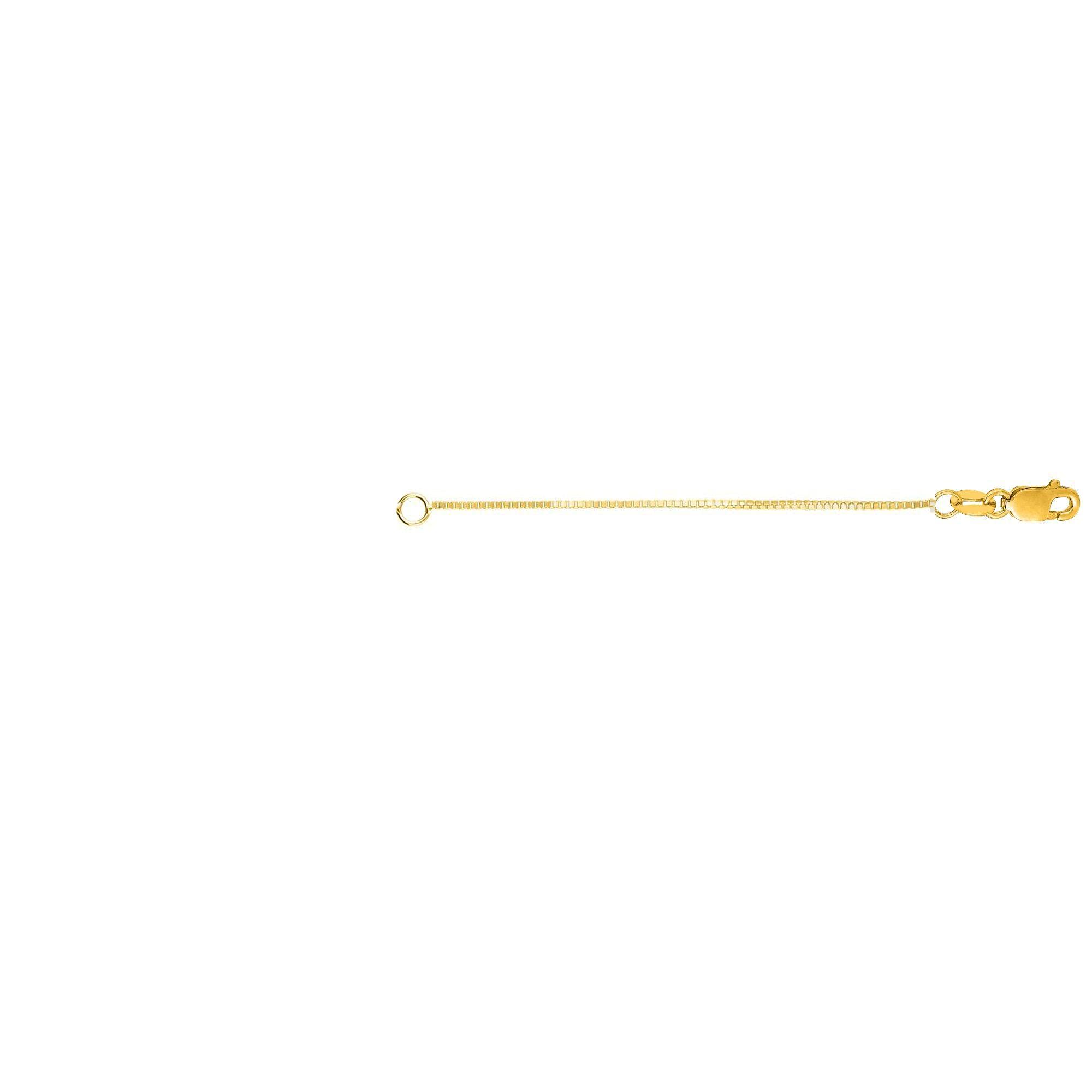 14K Yellow Gold 1.1mm Box Chain 3 Inch Extender with Lobster Clasp - Elegant Bracelet for Women, Perfect for Layering, Gifts & Special Occasions