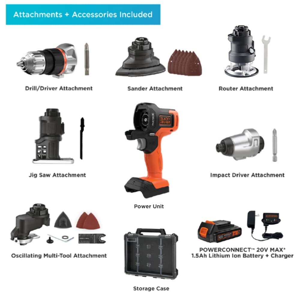 BLACK+DECKER 20V MAX Cordless Drill Combo Kit with 6 Tools & MarkIT Picture Hanging Kit (BDCDMT1206KITC & BDMKIT101C) - Perfect for DIY Home Improvement, Woodworking, and Picture Hanging Projects