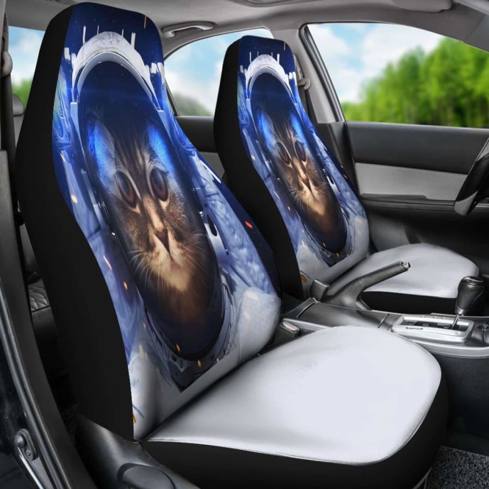 Premium Astronaut Cat 4K HD Car Seat Covers - Durable & Stylish Pet Accessories - Perfect Gift for Cat Lovers - Ideal for Road Trips & Daily Commutes