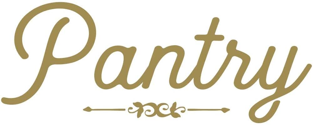 22X8 Inch Classic Pantry Sign Wall Sticker - Gold Door & Wall Decal for Kitchen Decor | Perfect for Home, Office & Cafe