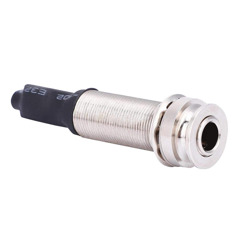 Weiyirot Silver Endpin Jack for Acoustic Guitar - High-Quality Clear Tone Audio Connector - Professional Luthier Tool & Guitar Accessory - Perfect for Guitar Repair, Recording & Live Performances
