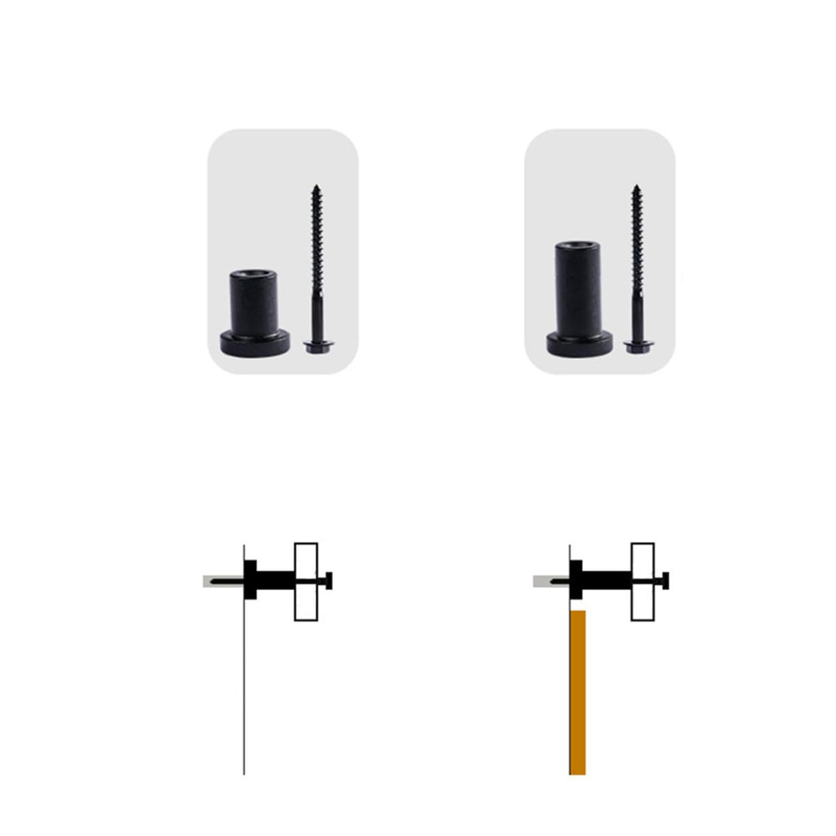 4 Pcs Sliding Barn Door Wall Spacer Kit - Carbon Steel Replacement with Screws for Sliding Barn Door Hardware - 30mmx35mm Metal Track Connector - Perfect for Home, Office and Barn Door Installation