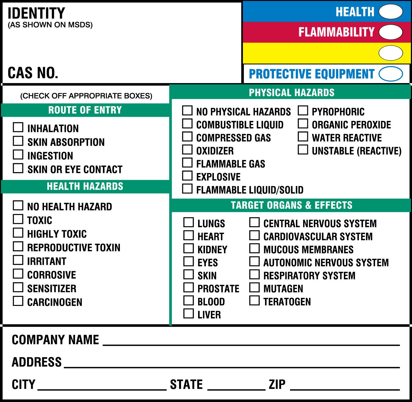 Brady 60331 Haz-Com Labels - 100 Labels per Package | OSHA Compliant Chemical Hazard Warning Stickers for Workplace Safety & Industrial Use
