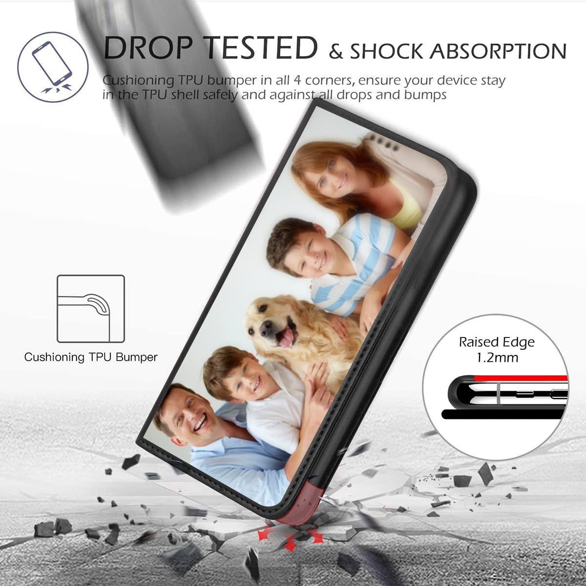**Custom Photo Wallet Case for iPhone 12 Pro Max – Personalized PU Leather Flip Cover with Card Slot, Magnetic Kickstand & Shockproof Protection (Not for iPhone 12 Pro) – Perfect for Travel, Work & Daily Use**