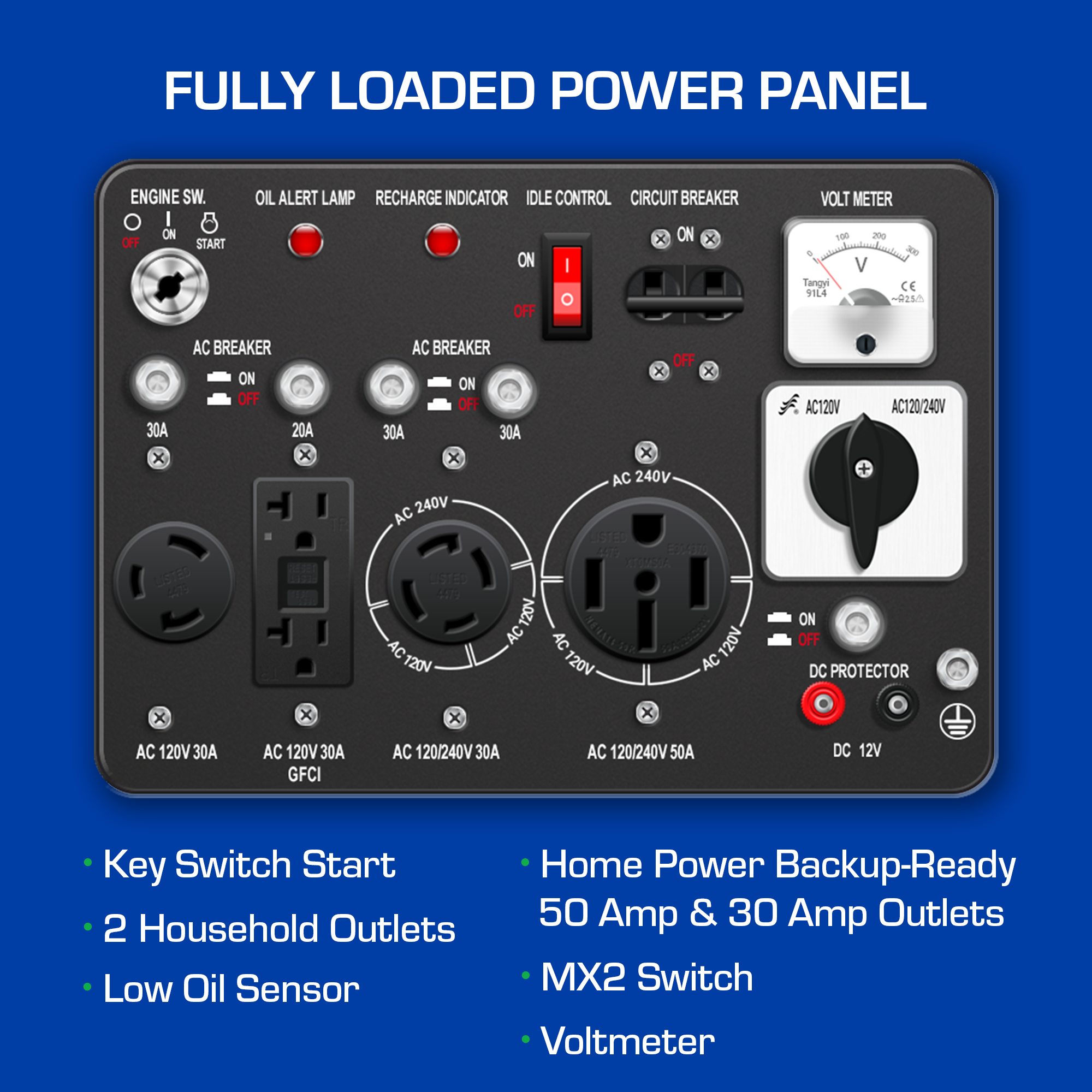 10,000 Watt Dual Fuel Portable Generator - Gas & Propane Powered - Reliable Backup Power for Home, Camping & Emergencies