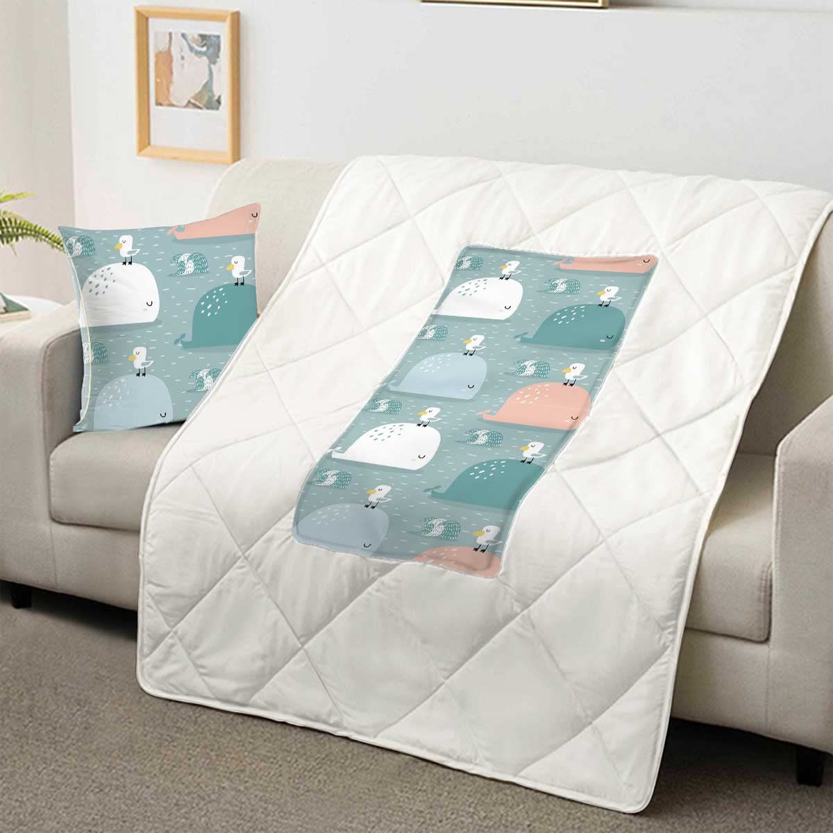 2 in 1 Foldable Throw Pillow - Green Nordic Decorative Cushion for Sofa, Bed & Travel - 18x18 Inch Soft Pillow for Home Decor, Car & TV Watching - Perfect for Living Room, Bedroom and Road Trips